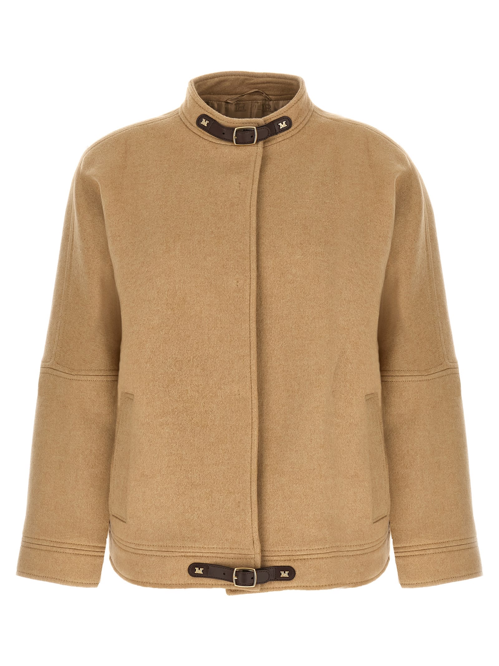 Max Mara Fascia Bomber Jacket In Brown