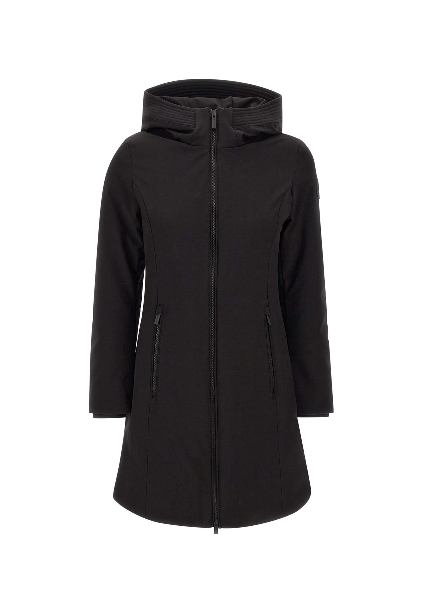 Woolrich Firth Hooded Softshell Down Parka In Black