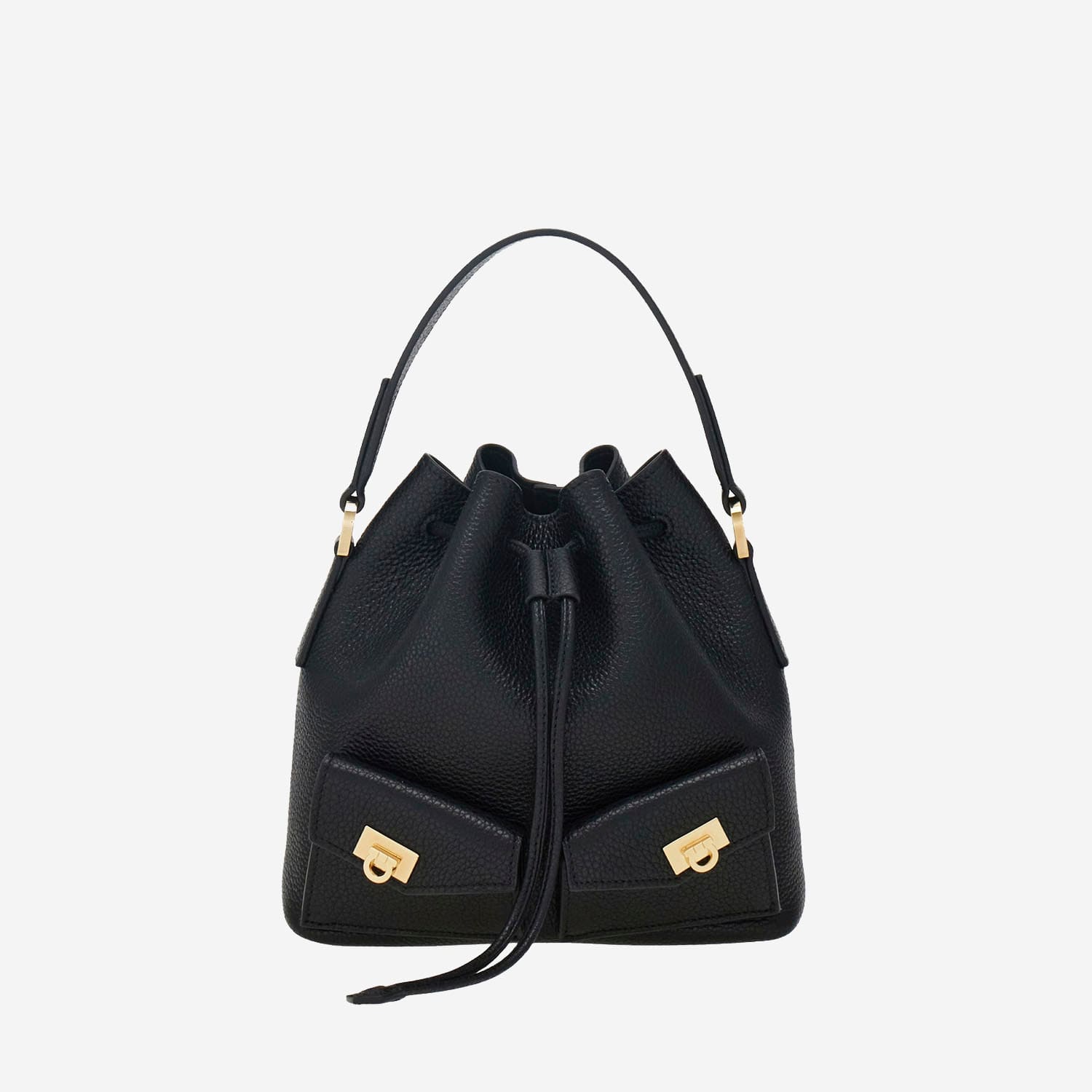 Ferragamo Grained Leather Bucket Bag