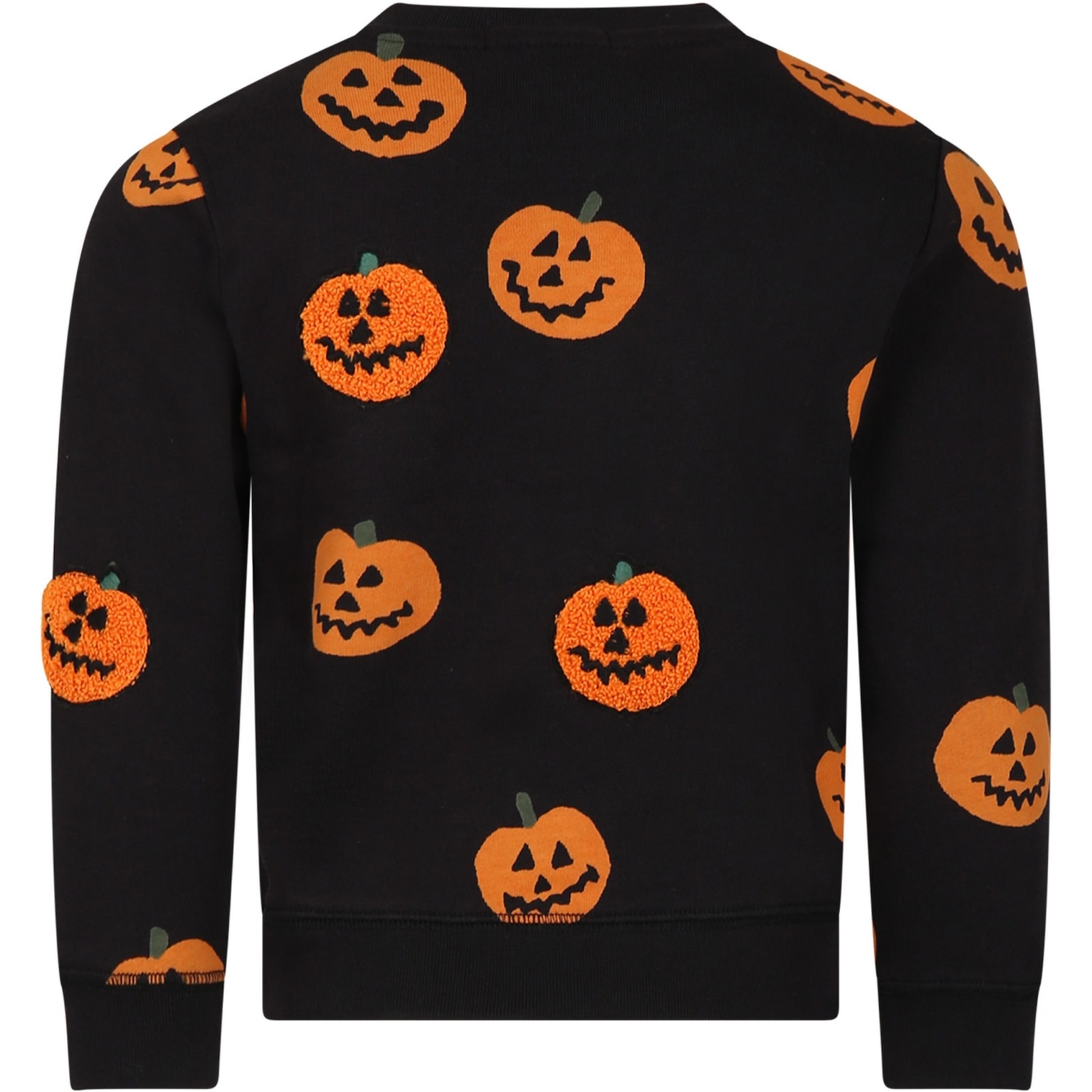 Shop Stella Mccartney Black Sweatshirt For Boy With Pumpkins
