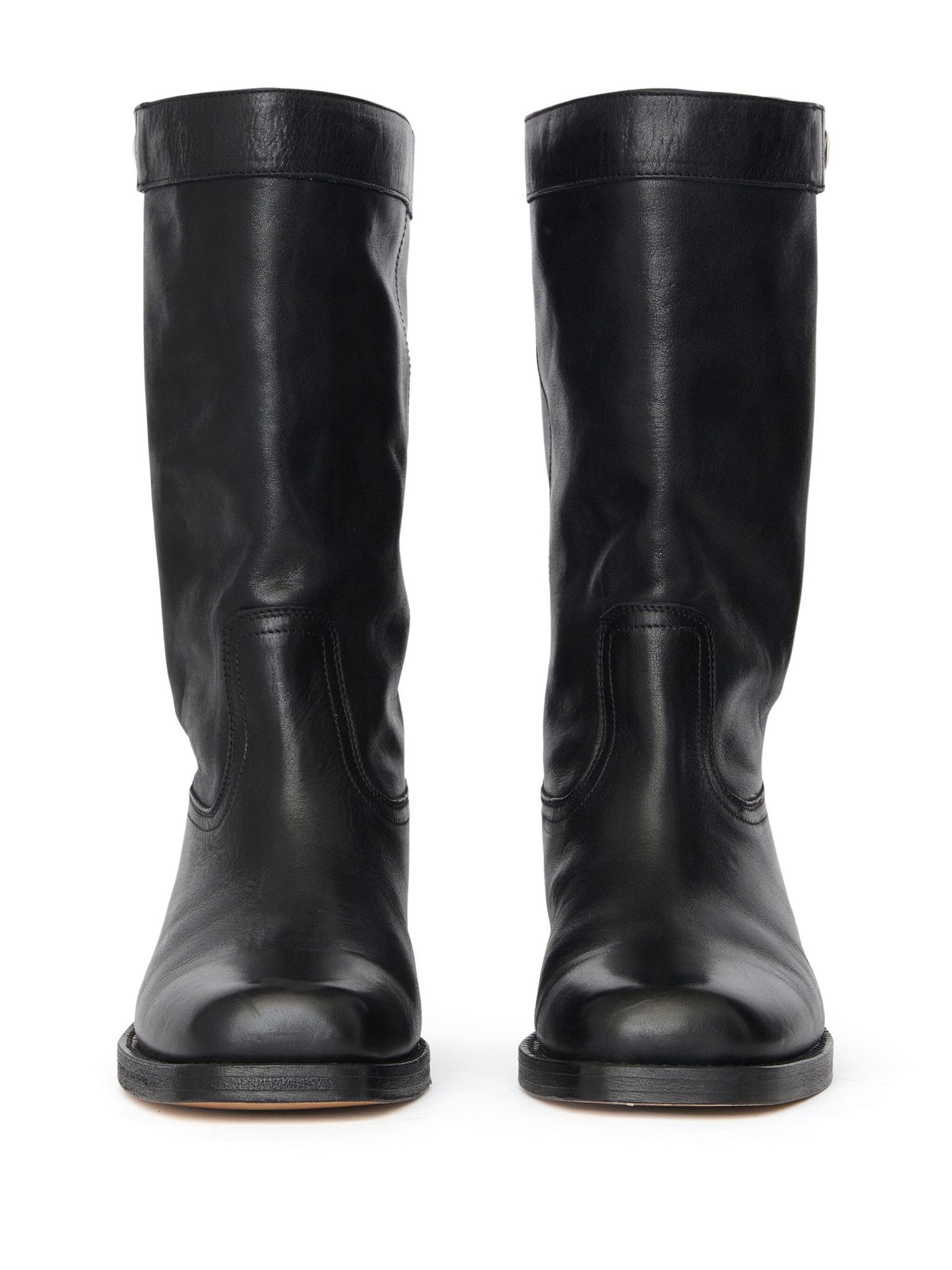 Shop Isabel Marant Ademe Black Leather Boots