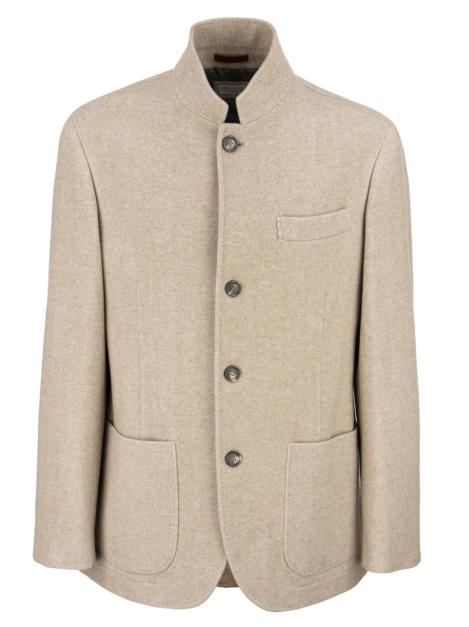 Brunello Cucinelli Caban In Virgin Wool And Cashmere