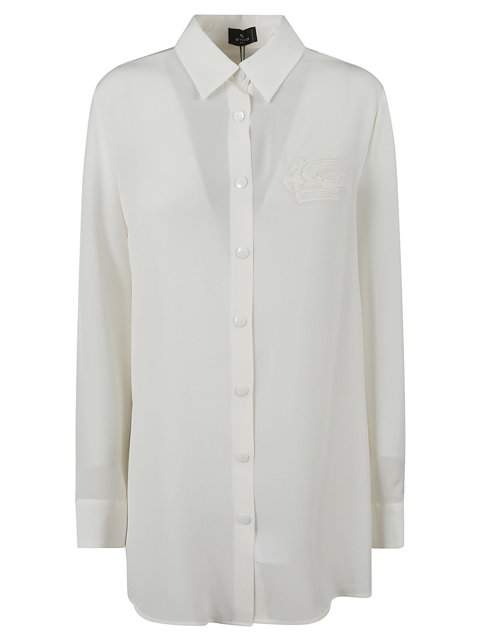 Shop Etro Long-sleeved Shirt In White