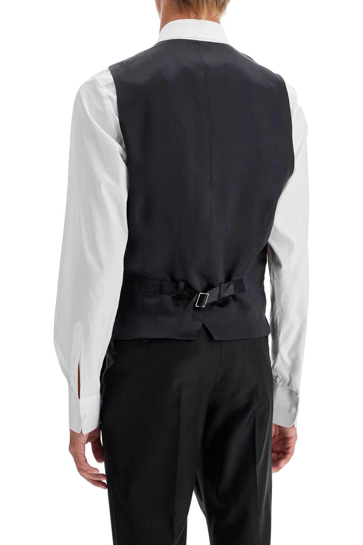 Shop Dolce & Gabbana Sartorial Satin Waistcoat In Nero (black)