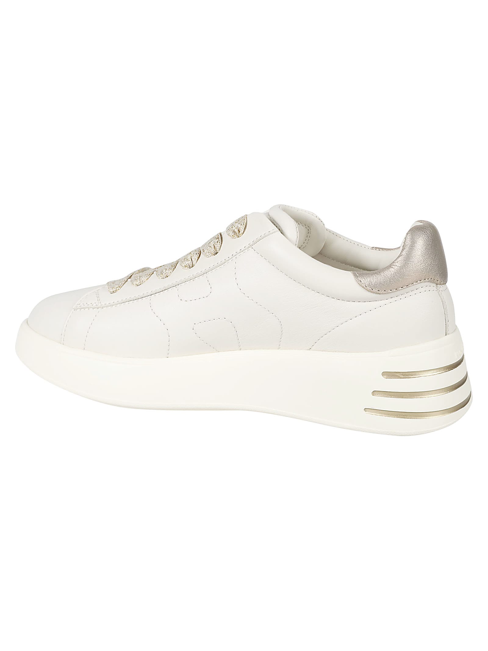 Shop Hogan Rebel H564 Sneakers In Yogurt/oro Rosa