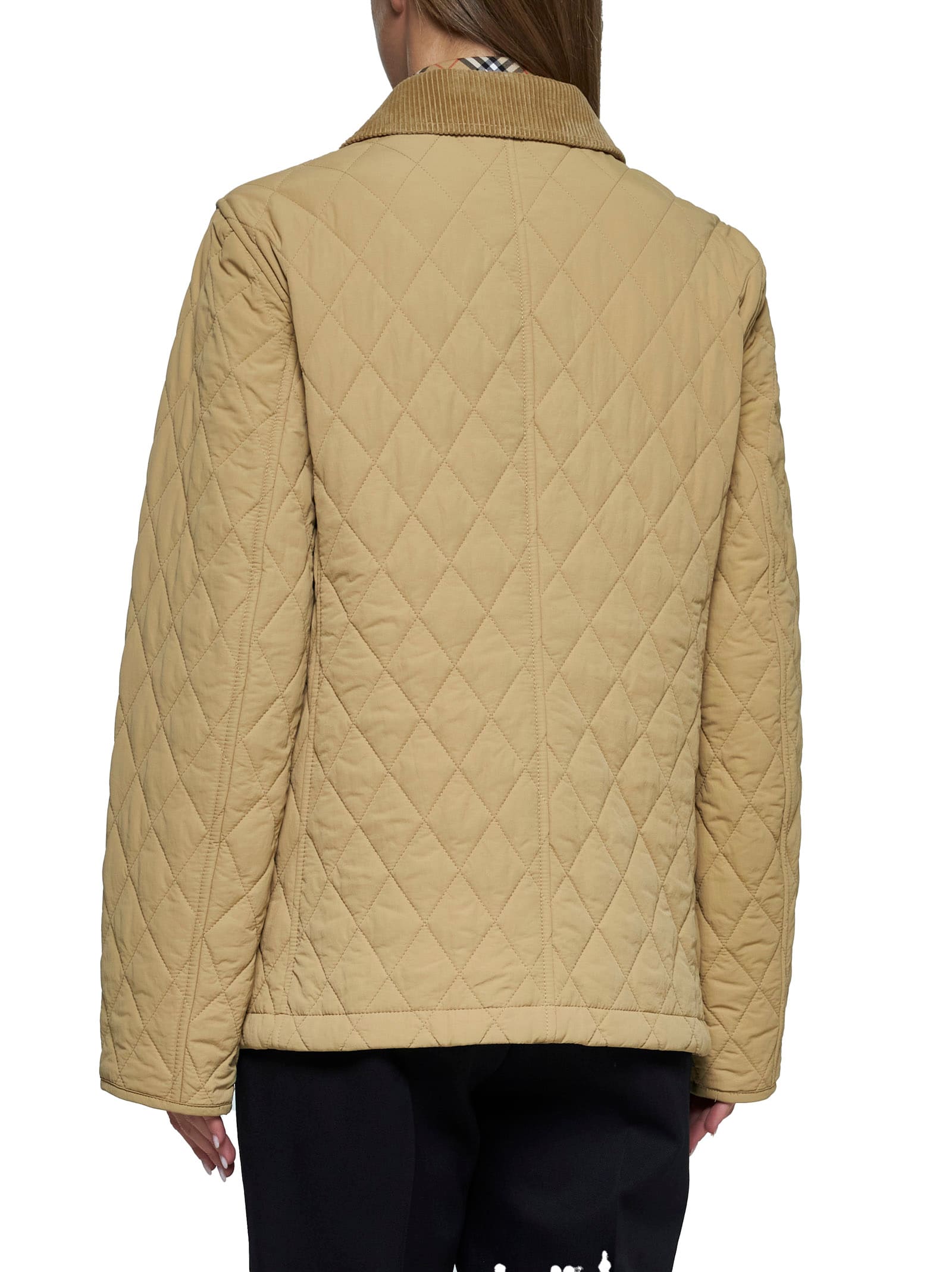 Shop Burberry Jacket In Flax/sand Ip Check