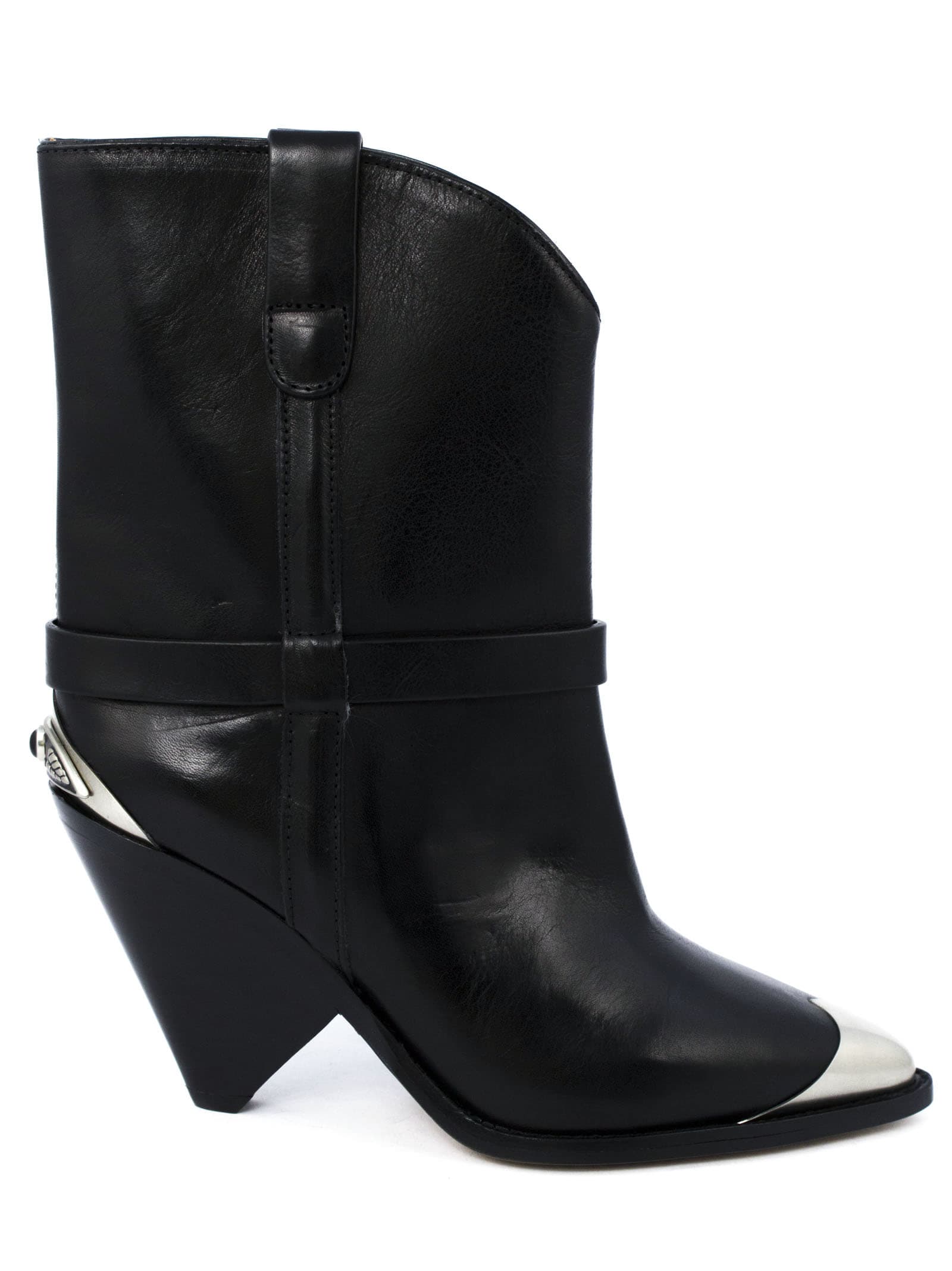 Isabel Marant Lamsy High Heels Ankle Boots In Black Leather | ModeSens