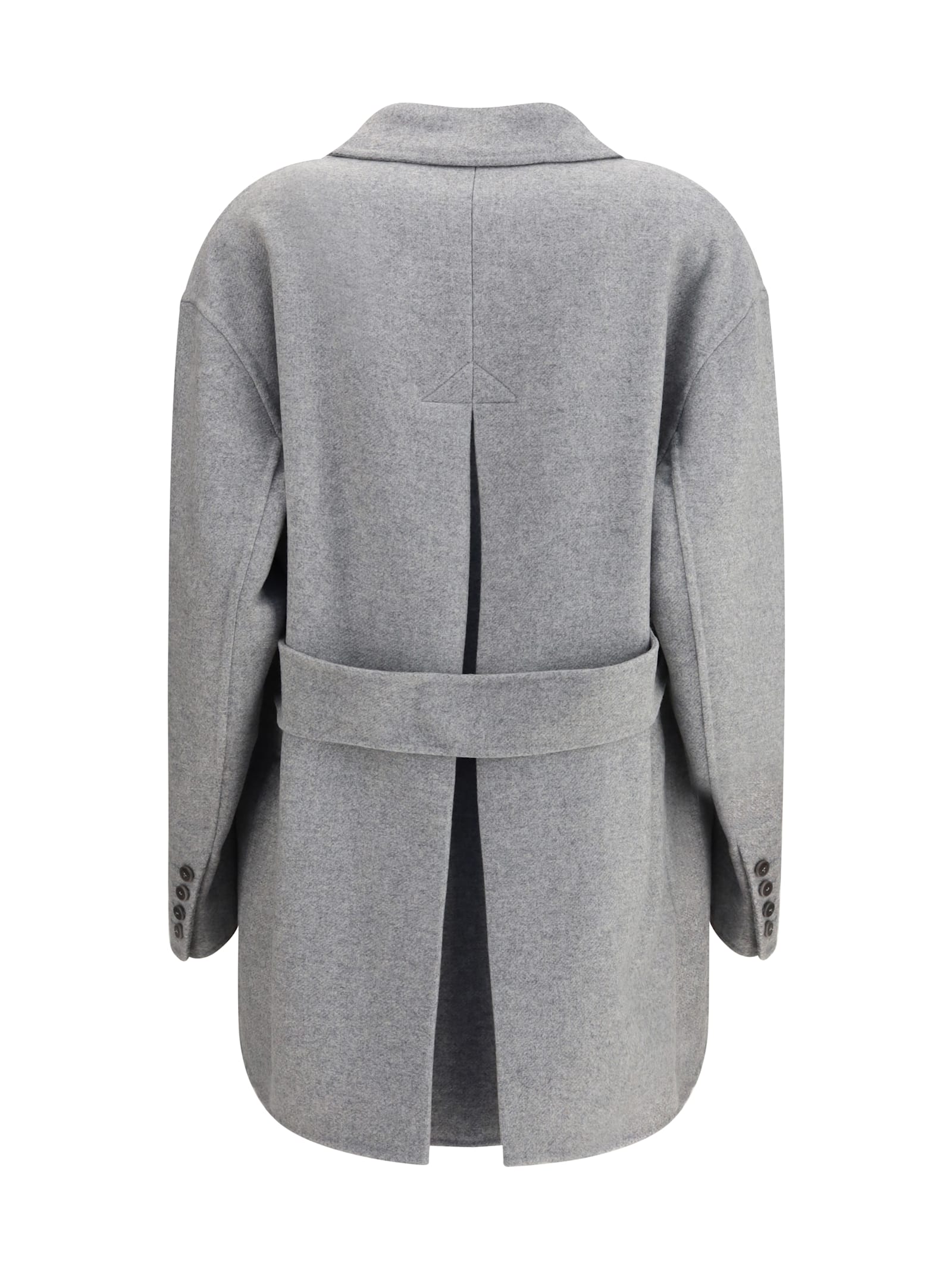 Ermanno Scervino Embellished-lapel Single-breasted Coat In Gray