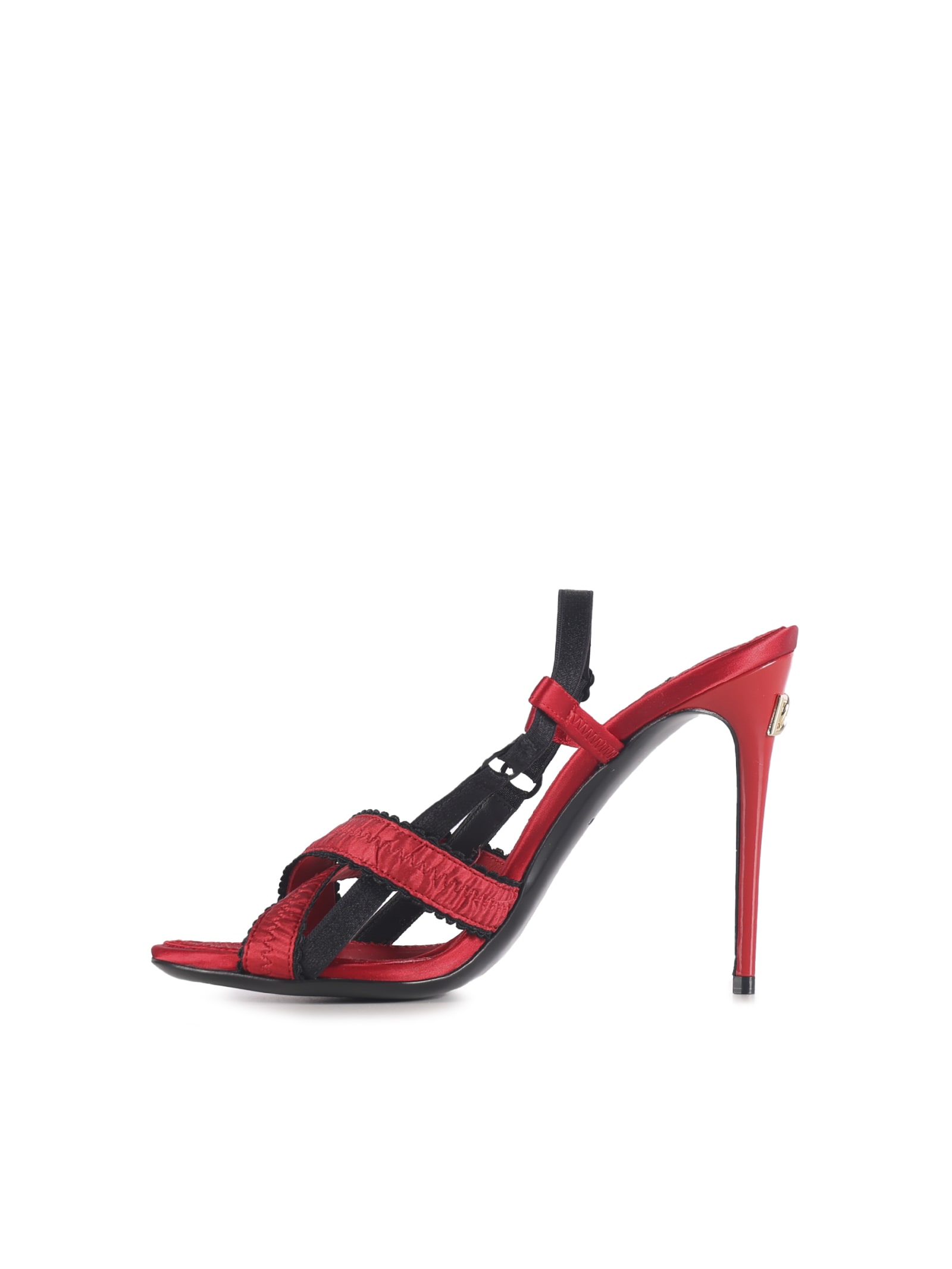 Shop Dolce & Gabbana Corset-style Satin Sandals