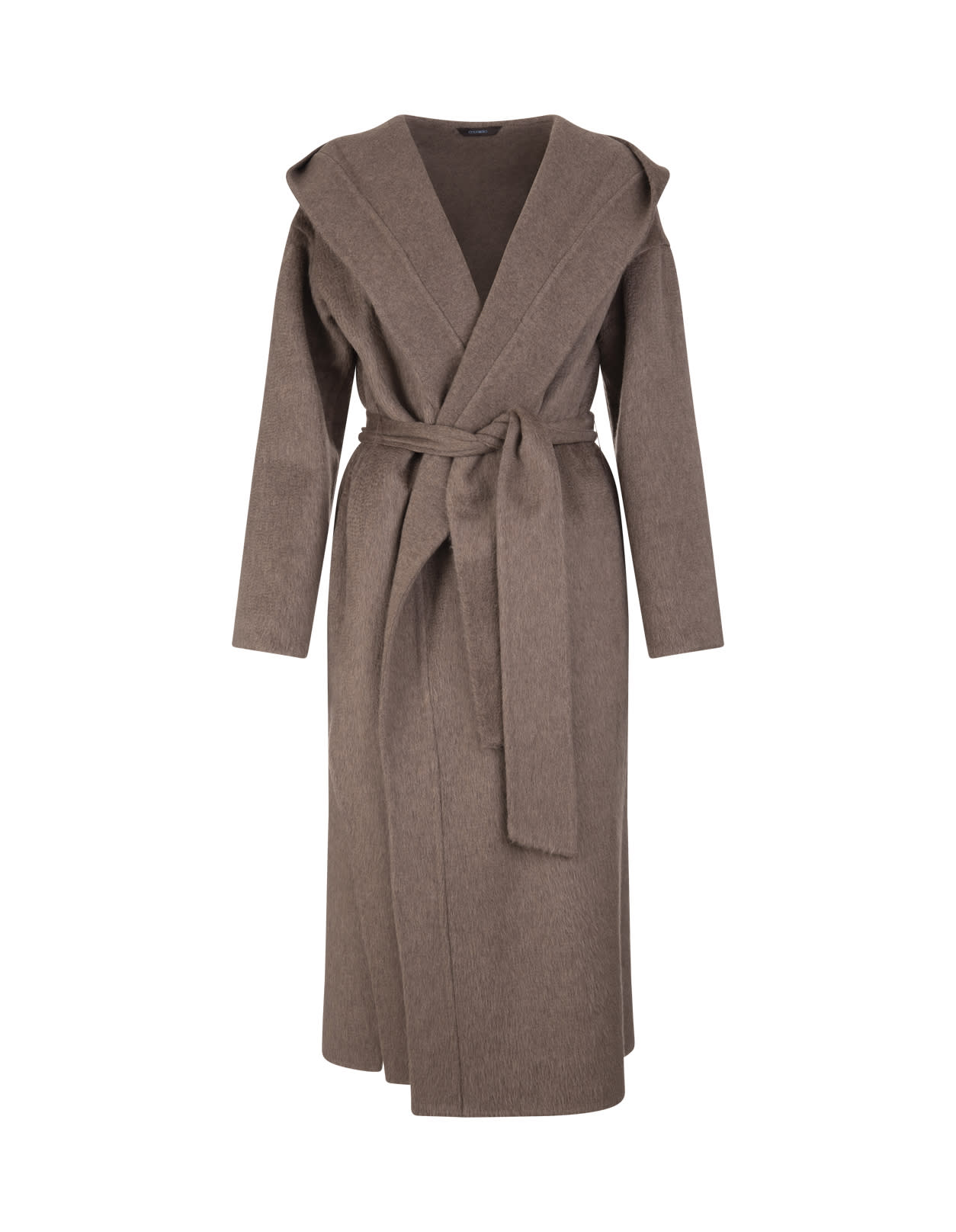 Colombo Woman Coat In Taupe Double Cashmere