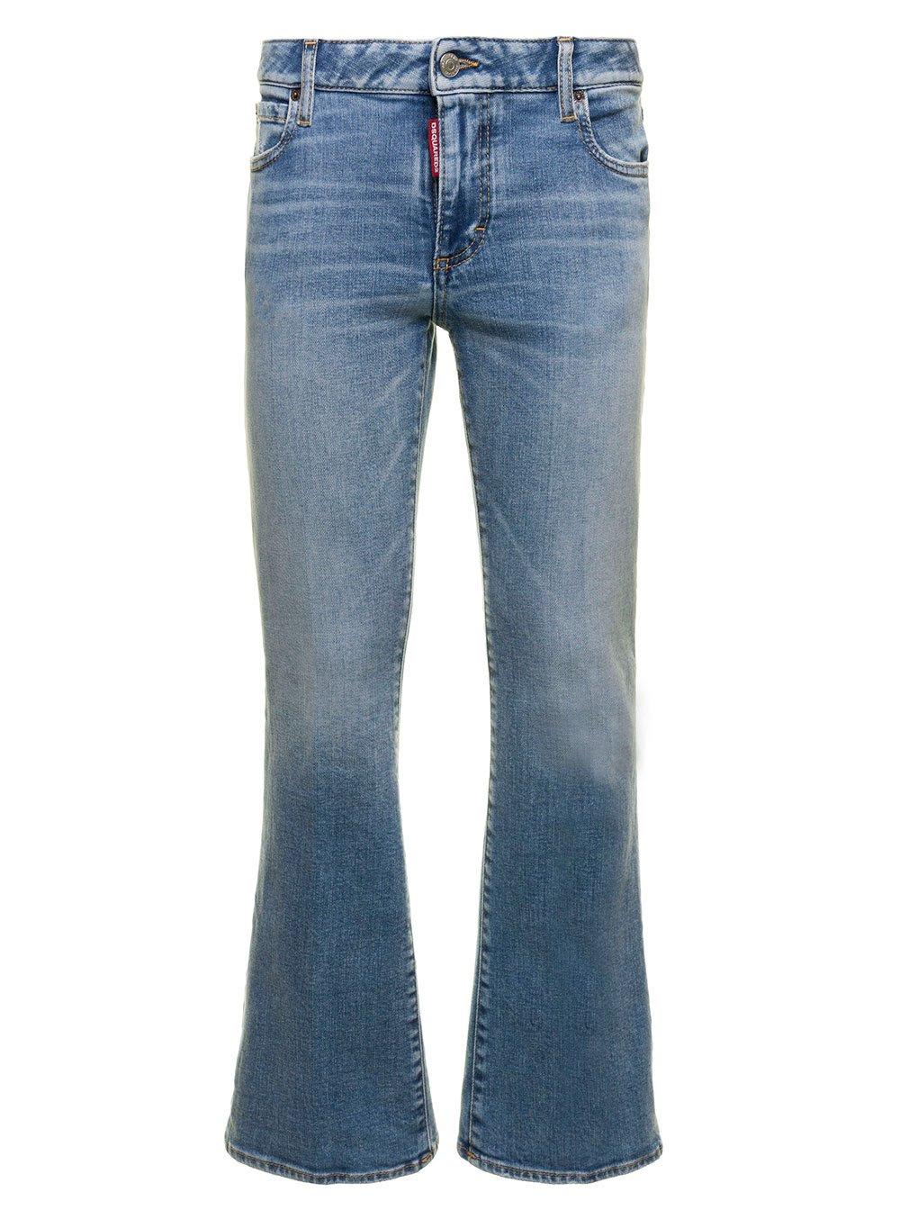 Straight-leg Flared Cropped Jeans