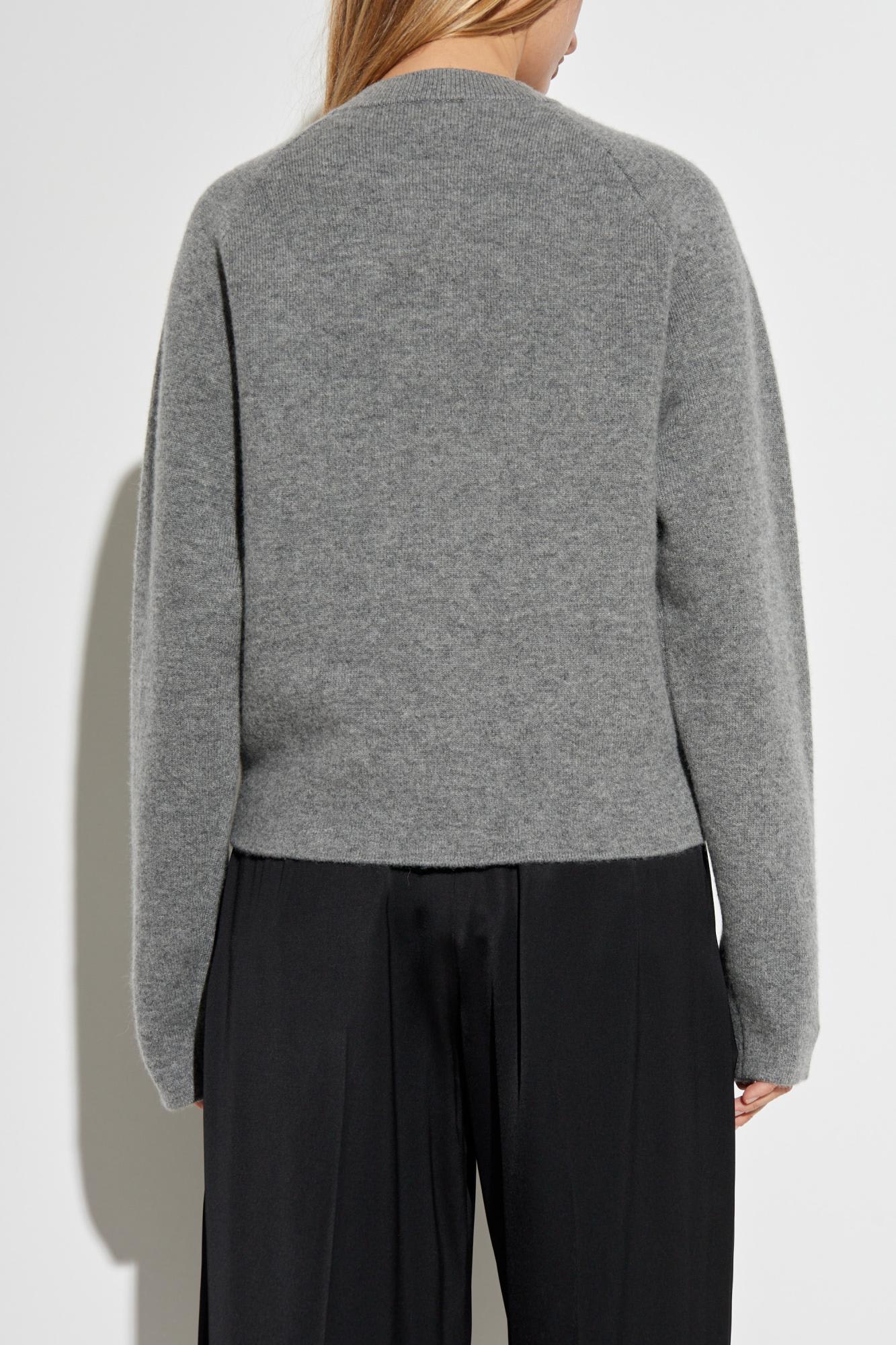 Totême Hammered Button Cardigan Grey Melange In Gray