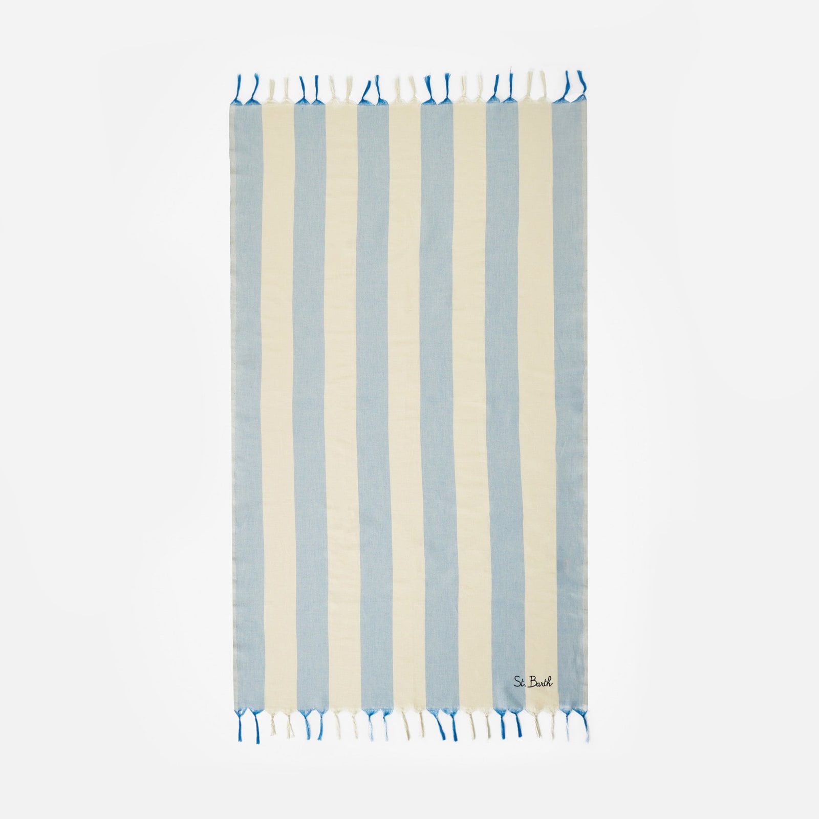 Mc2 Saint Barth Fouta Lightweight With White And Blue Stripes