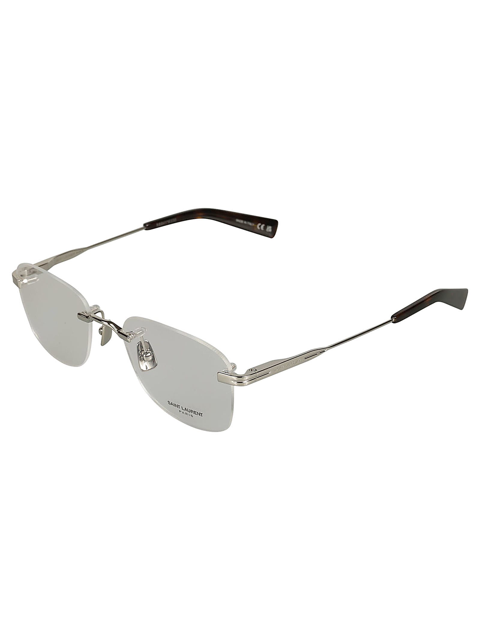 Saint Laurent Sl744 Glasses In Silver-silver-transparent