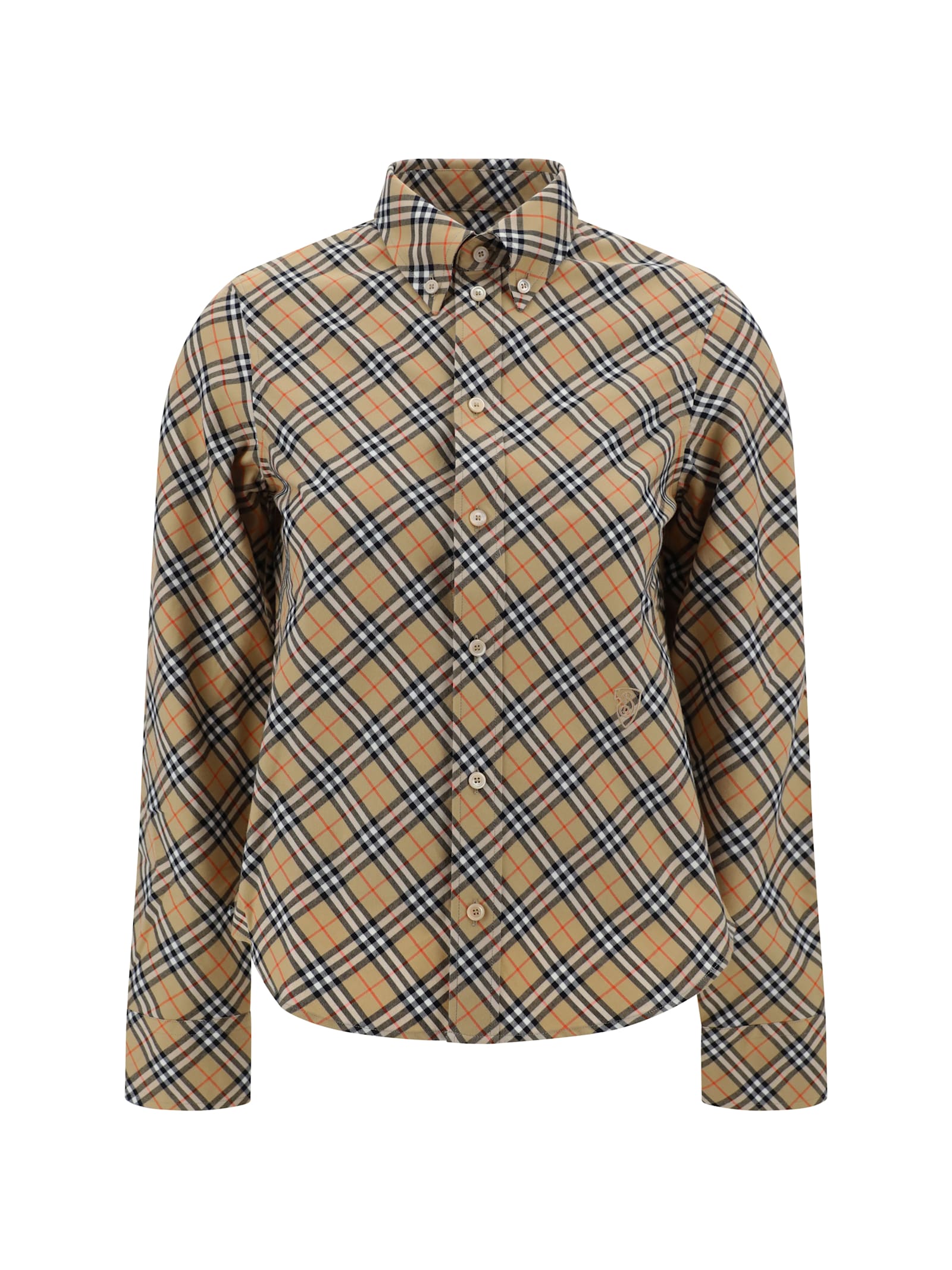 Shop Burberry Shirt In Sand Ip Check