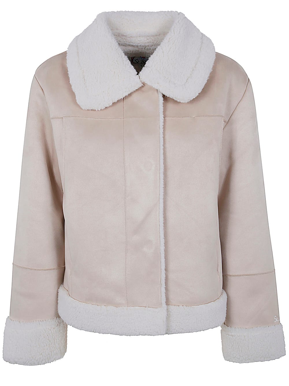 Shop Mc2 Saint Barth Lorayne Faux Shearling Short Jacket With Sherpa