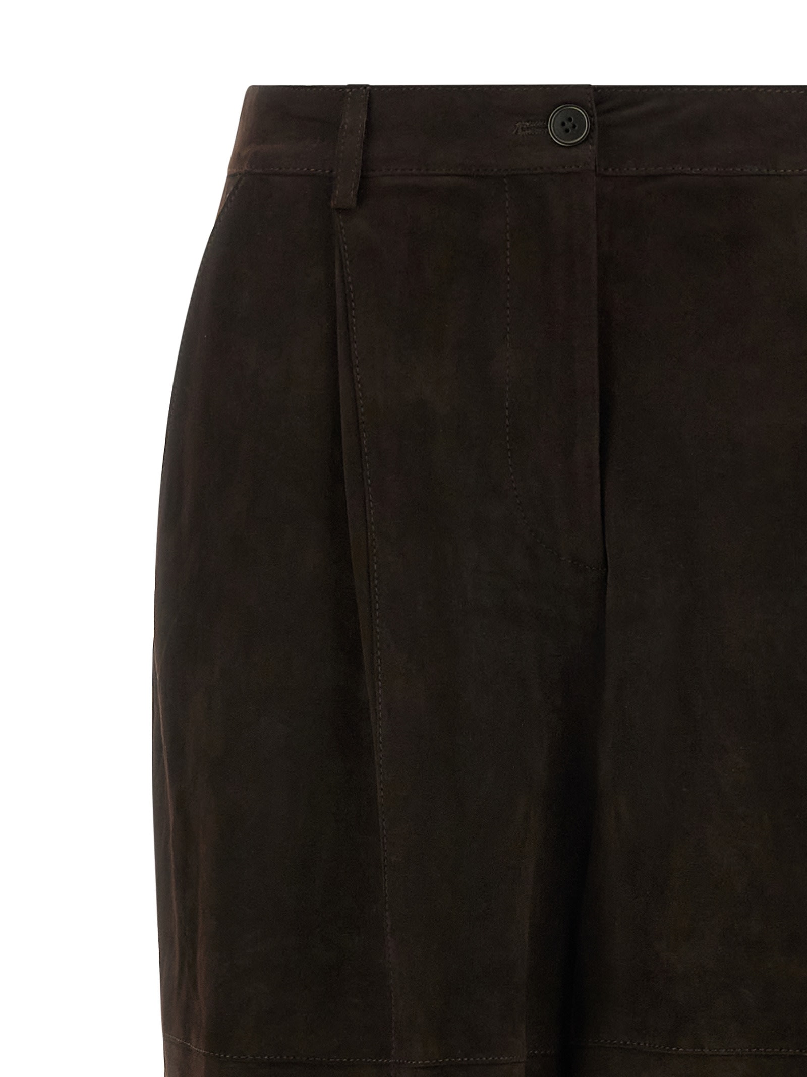 P.a.r.o.s.h Suede-leather Trousers In Black