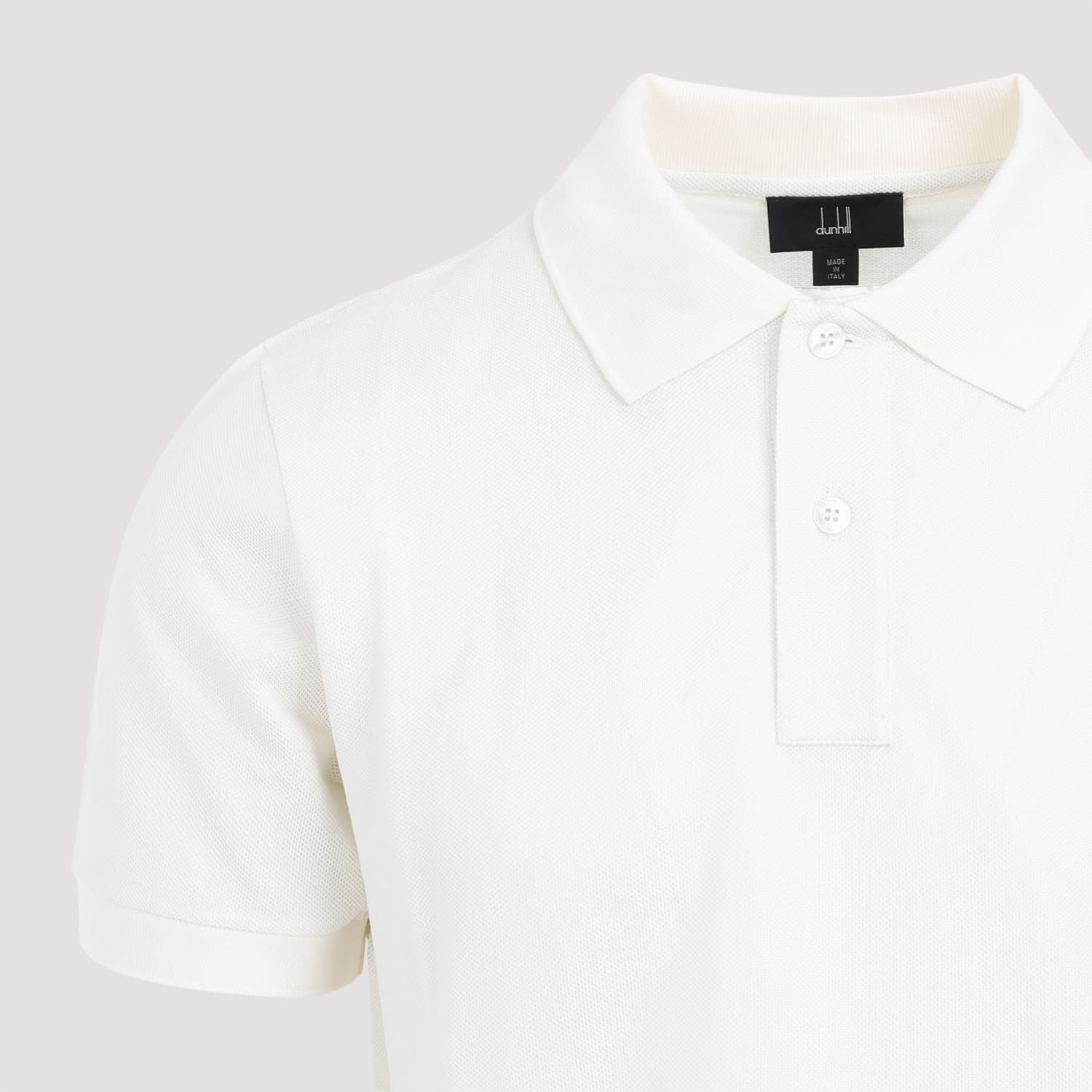 Shop Dunhill Piqué Cotton Polo In Off White