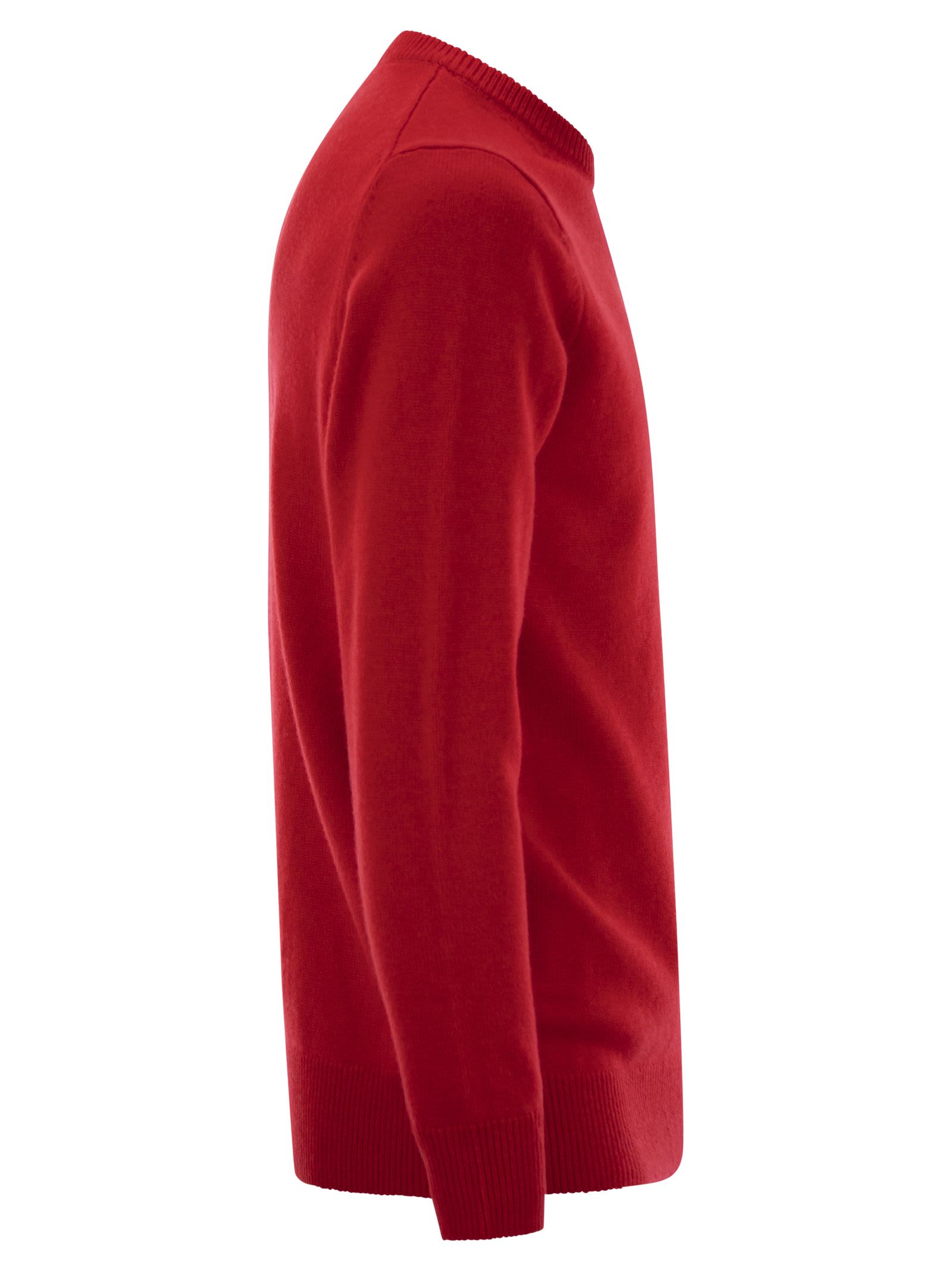 Mc2 Saint Barth Vacanze Di Natale Jumper In Wool And Cashmere Blend In Red