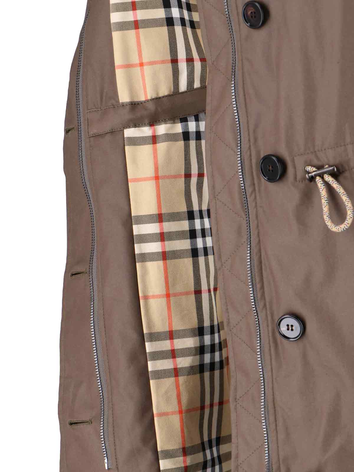 Burberry Waist Drawstring Hooded Long Length In Brown