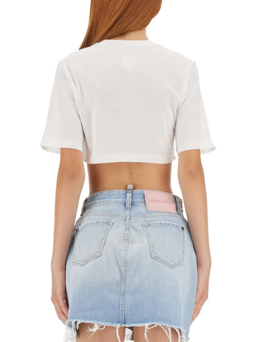 Shop Dsquared2 Cropped Fit T-shirt In White