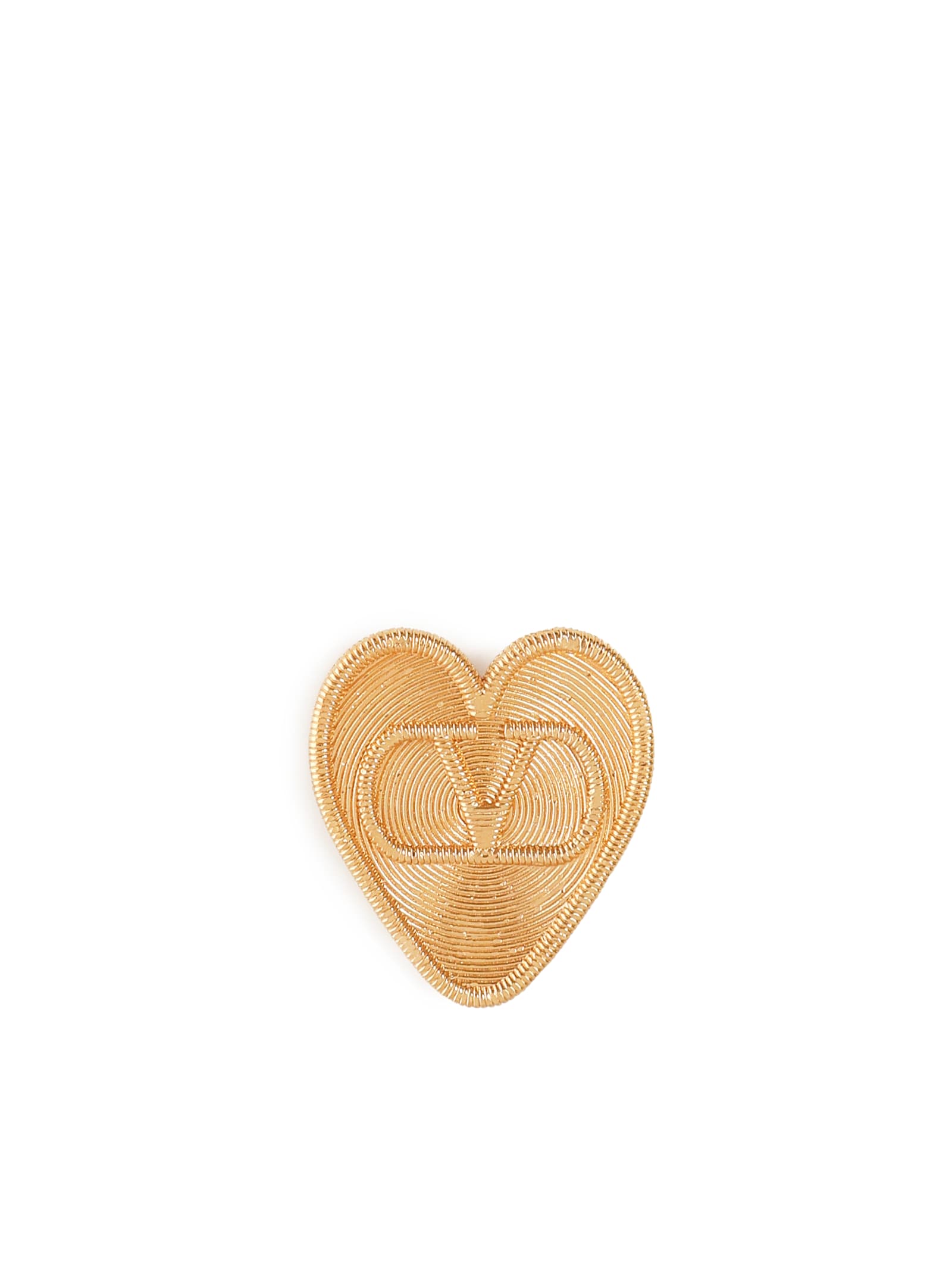 Valentino Vlogo Signature Heart-shaped Brooch