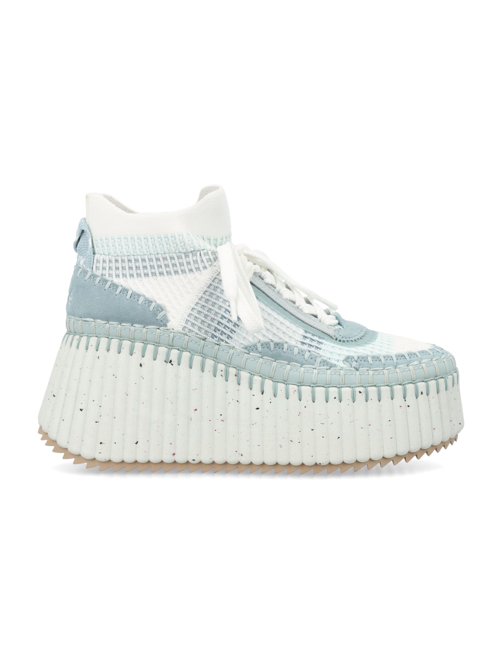 Shop Chloé Nama Wedge Sneaker In Delicate Blue