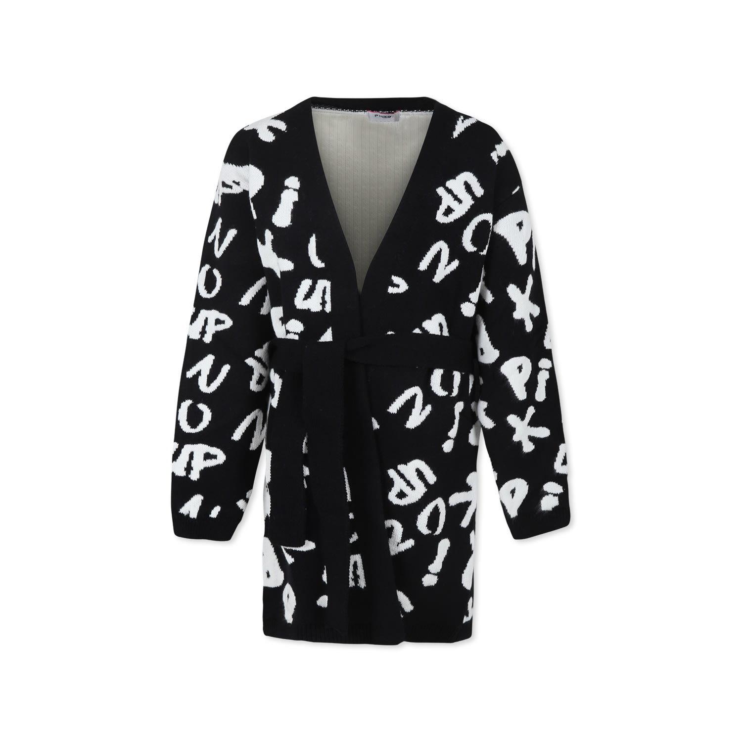 PINKO BLACK CARDIGAN FOR GIRL WITH LOGO