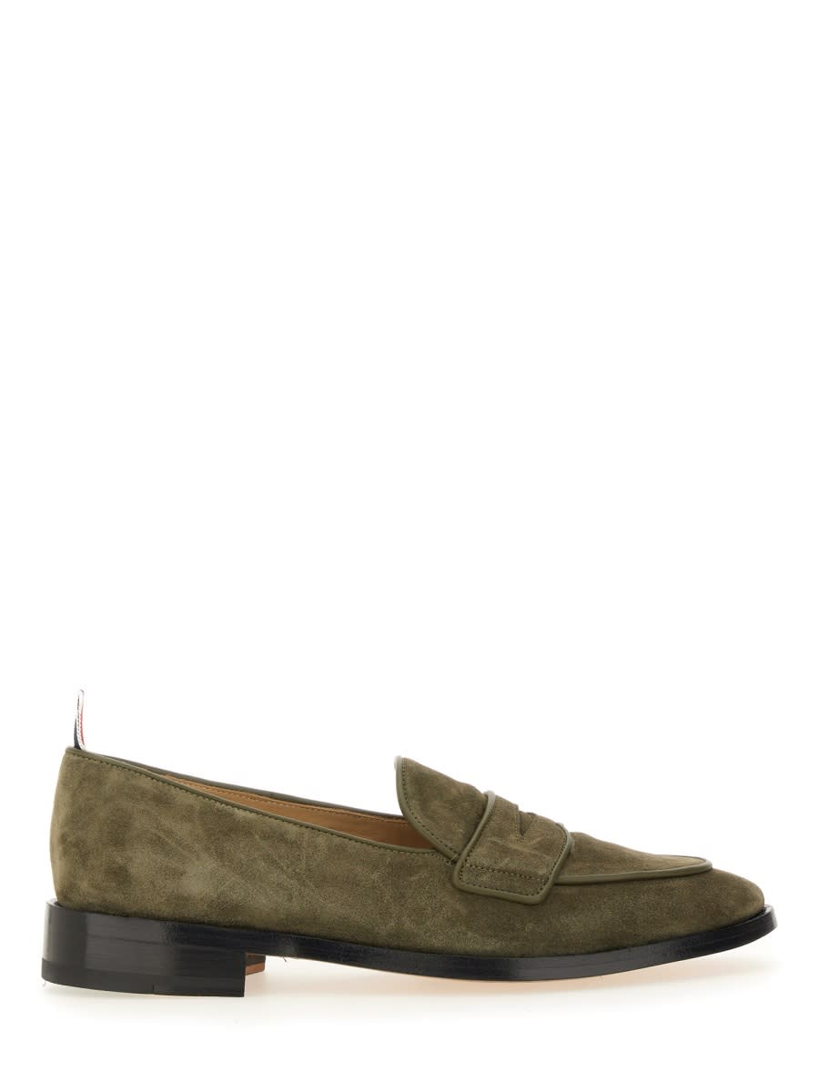 Shop Thom Browne Varsity Loafer Penny In Green