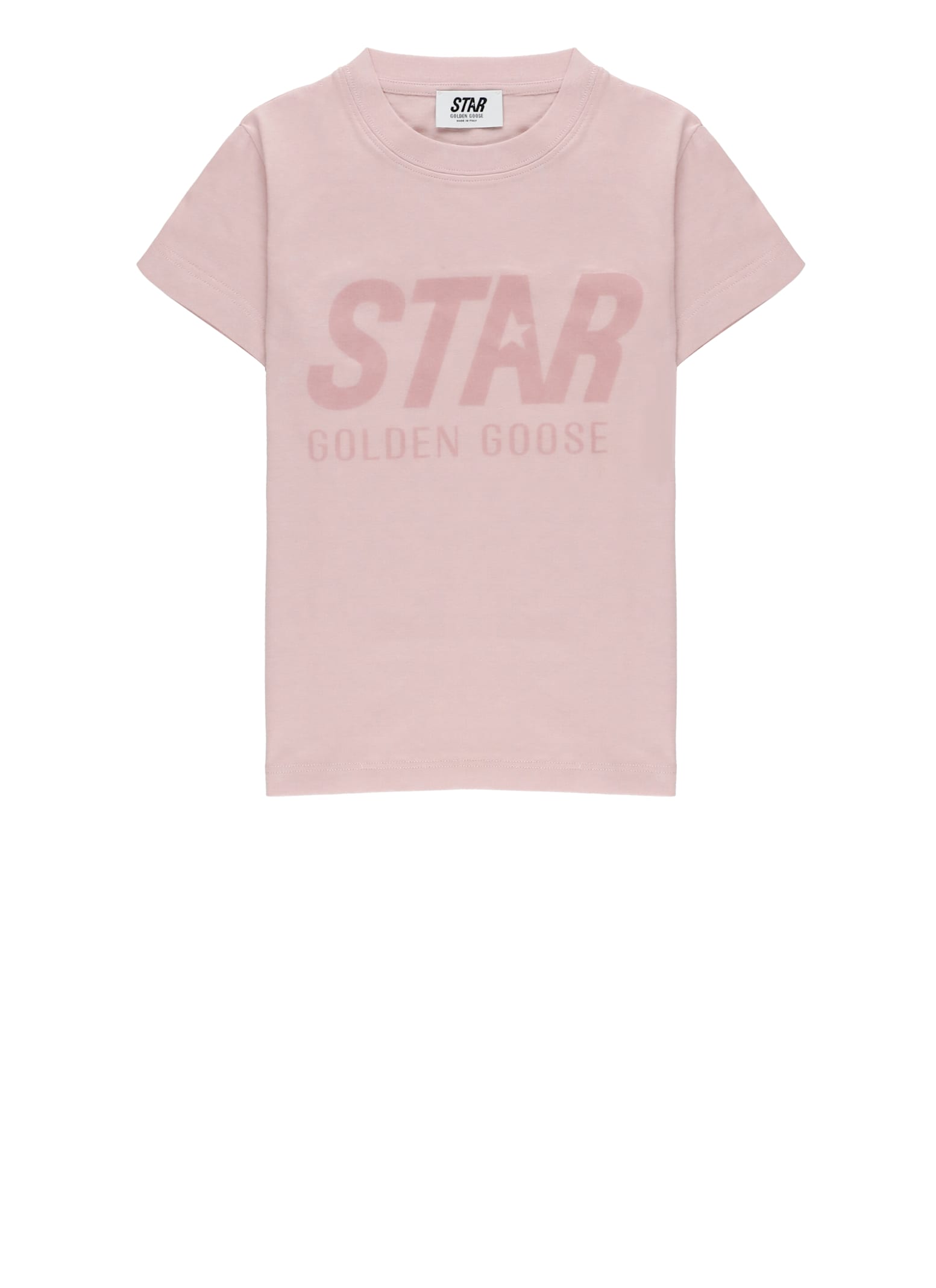 Golden Goose T-shirt With Logo In Pink
