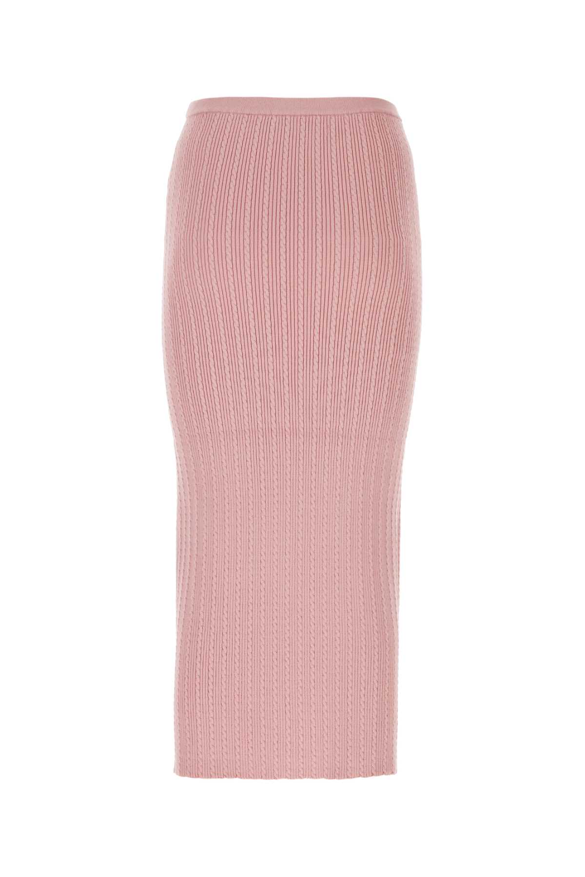 Shop Alessandra Rich Pink Stretch Cotton Blend Skirt