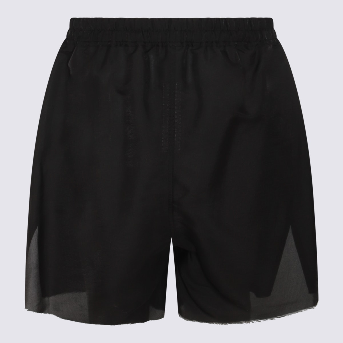Shop Rick Owens Black Silk Shorts