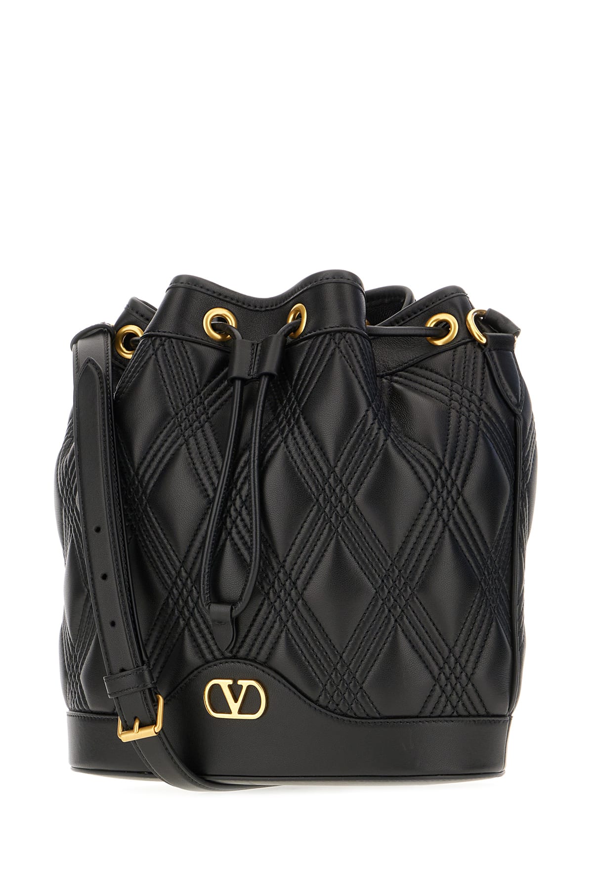 Valentino Black Leather Crossbody Bag In Black