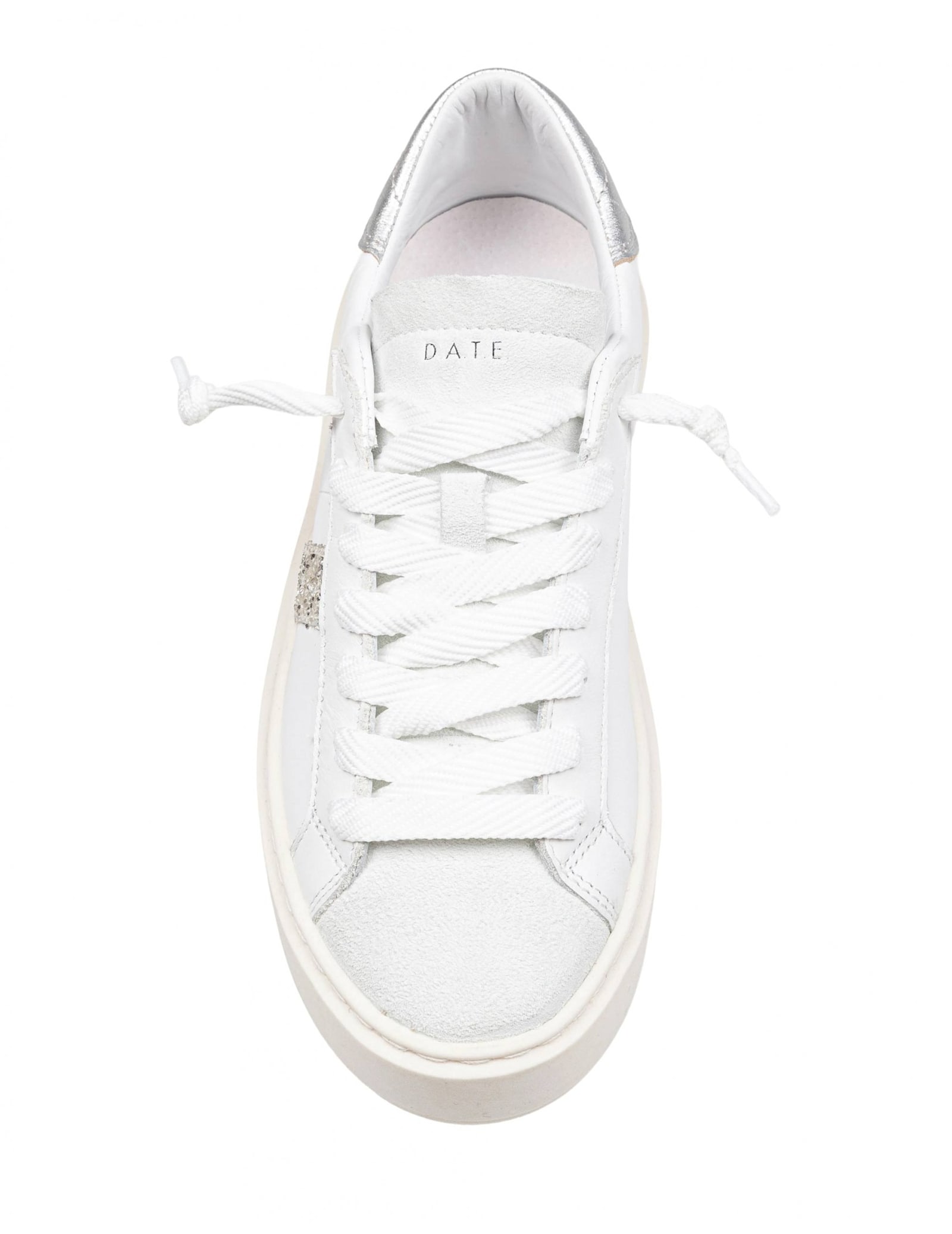 Shop Date D.a.t.e Hill Low Leather Sneakers Color White/silver
