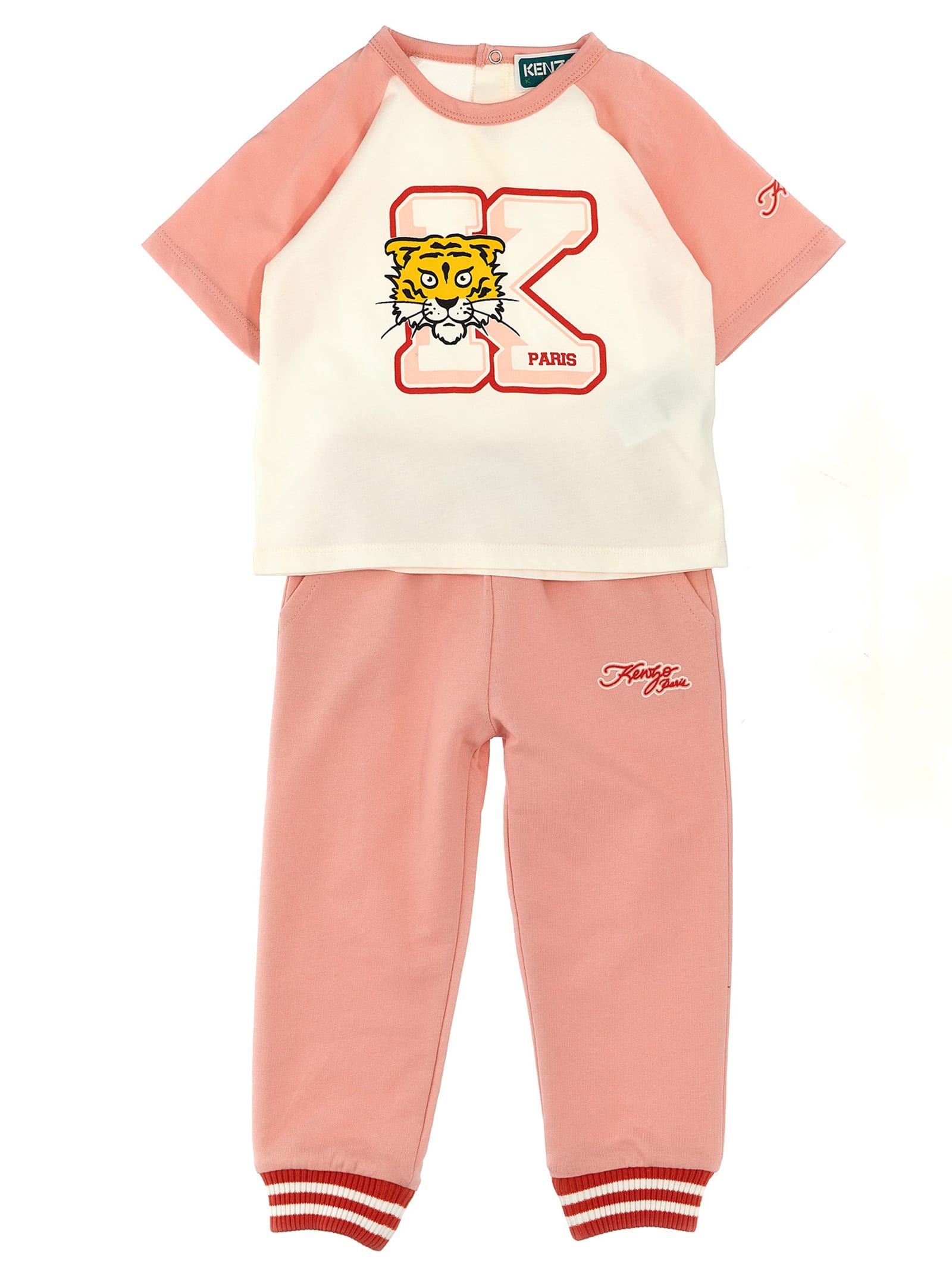 Kenzo Kids' Logo Print T-shirt + Joggers Set In Pink
