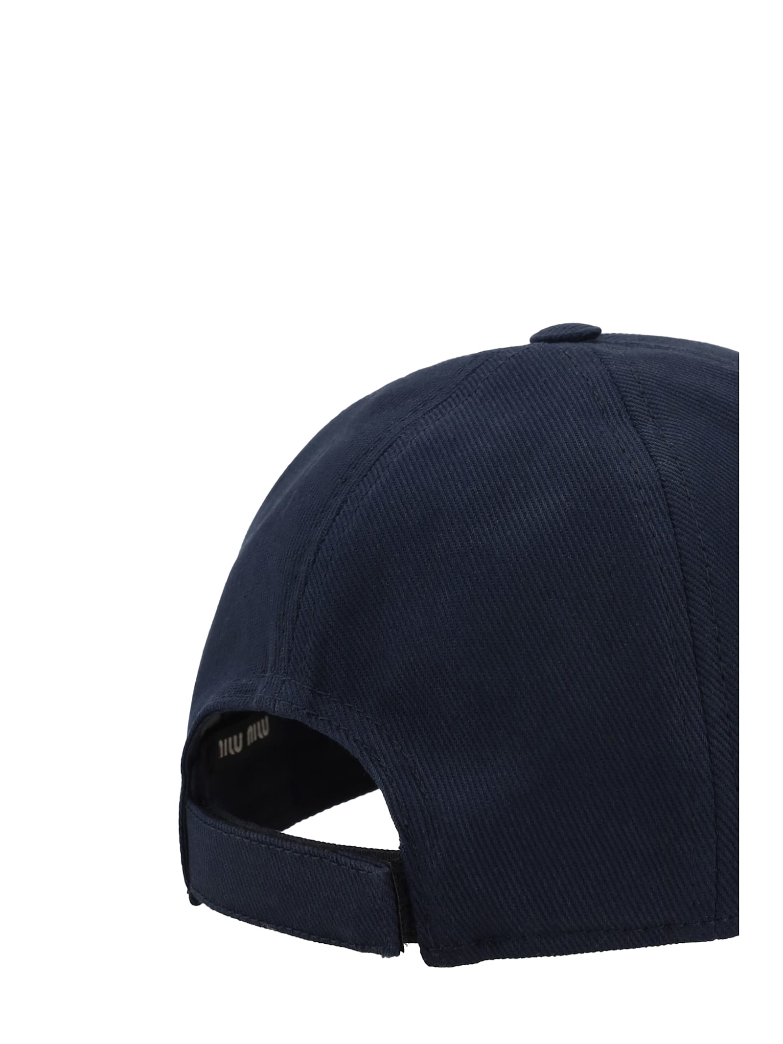 Miu Miu Drill Baseball Cap In Blu/bordeaux