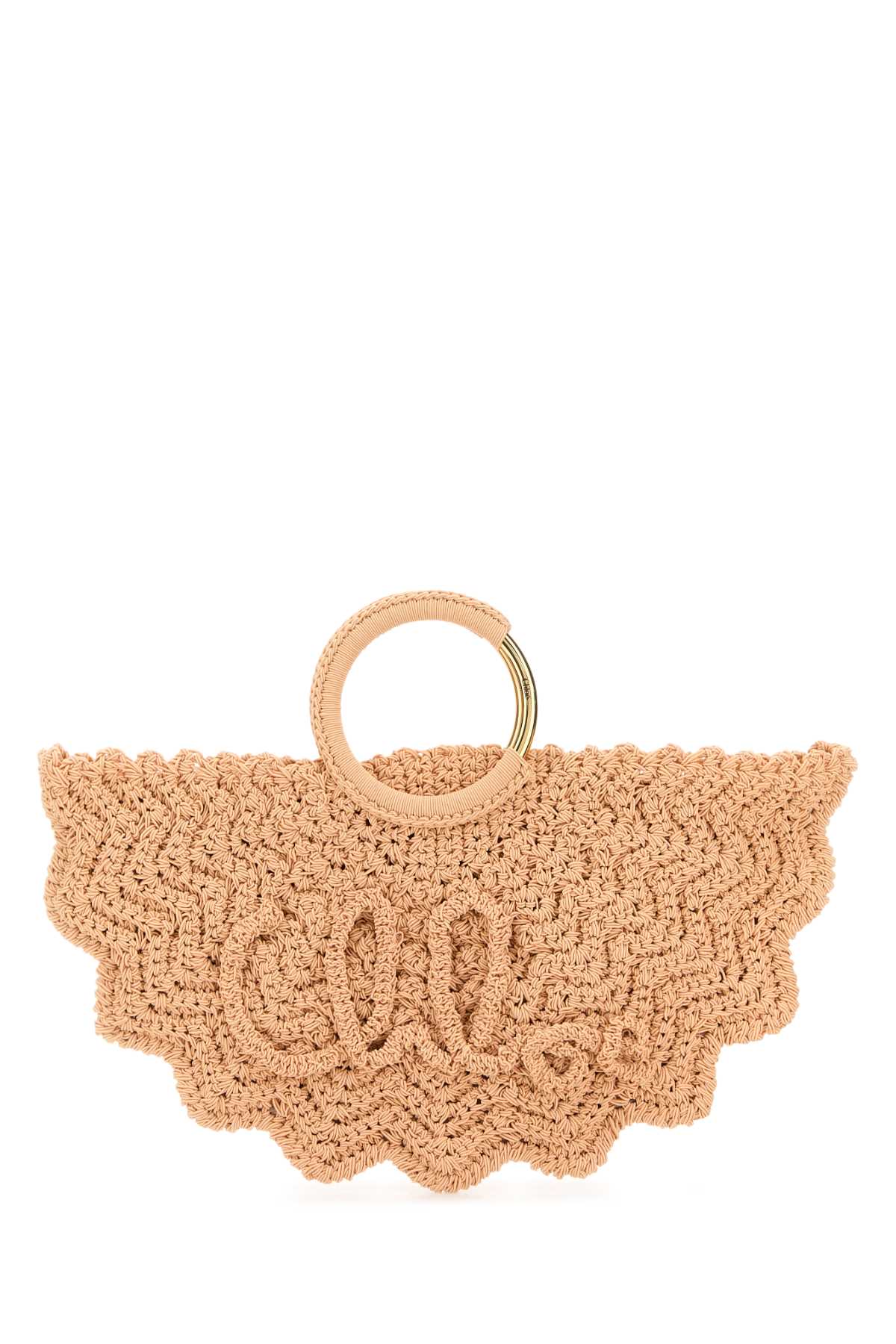 Chloé Peach Fabric Small Bracelet Paravent Handbag