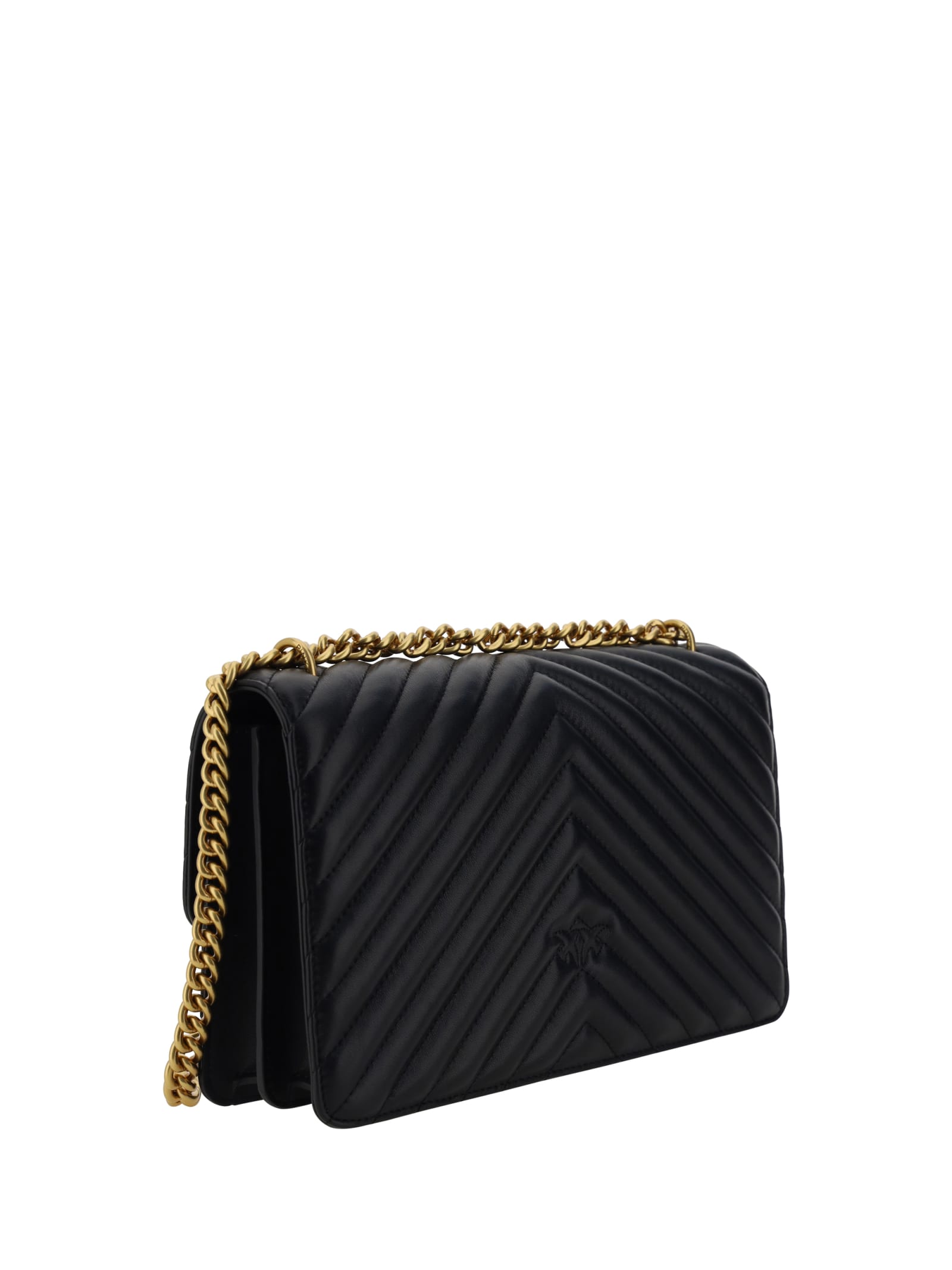 Shop Pinko Love One Classic Shoulder Bag In Black