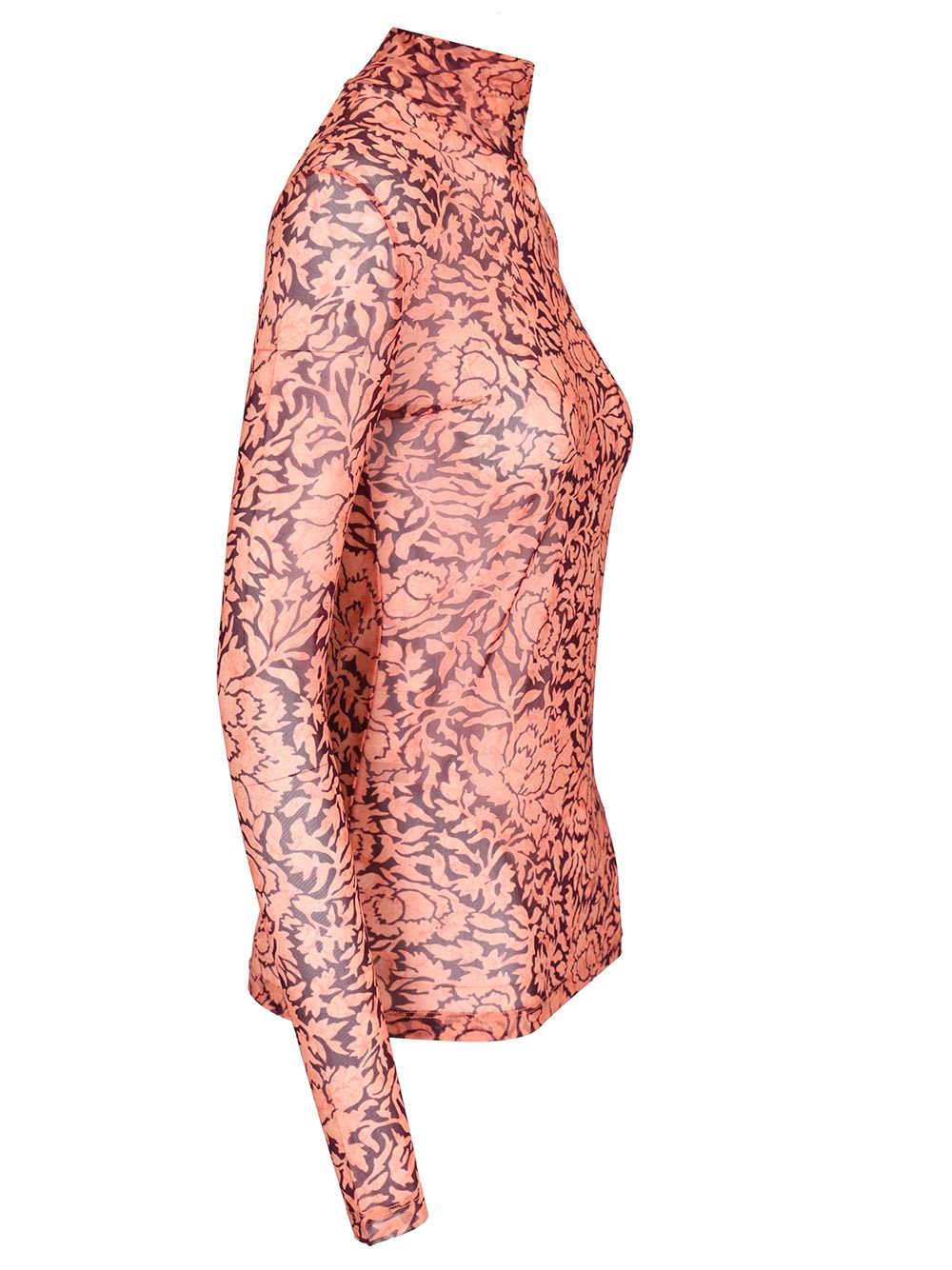 Dries Van Noten Semi-sheer Long-sleeved Floral Top In Multicolor