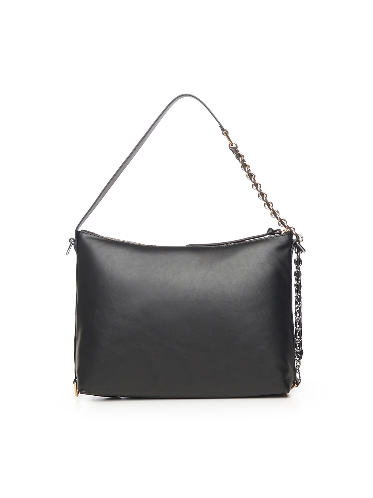 Coccinelle Metal Mesh Strap Leather Shoulder Bag In Black