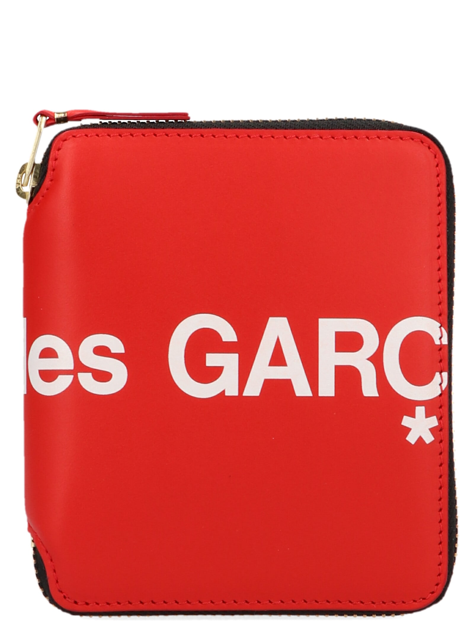 Shop Comme Des Garçons Logo Print Wallet In Red