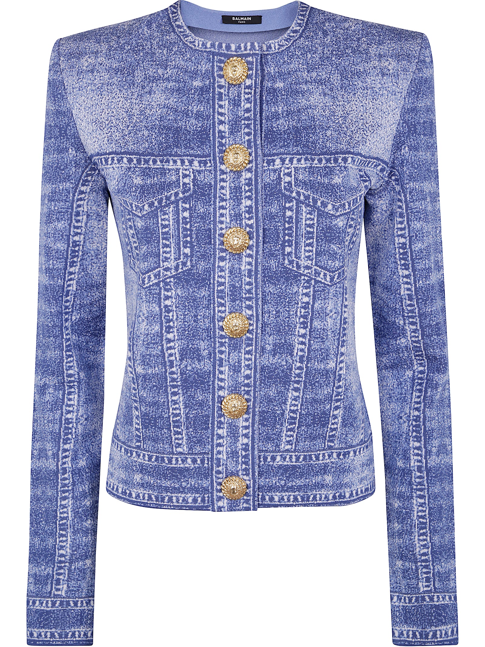 Ls 2 Pkts Denim Trompe L` Il Cardigan