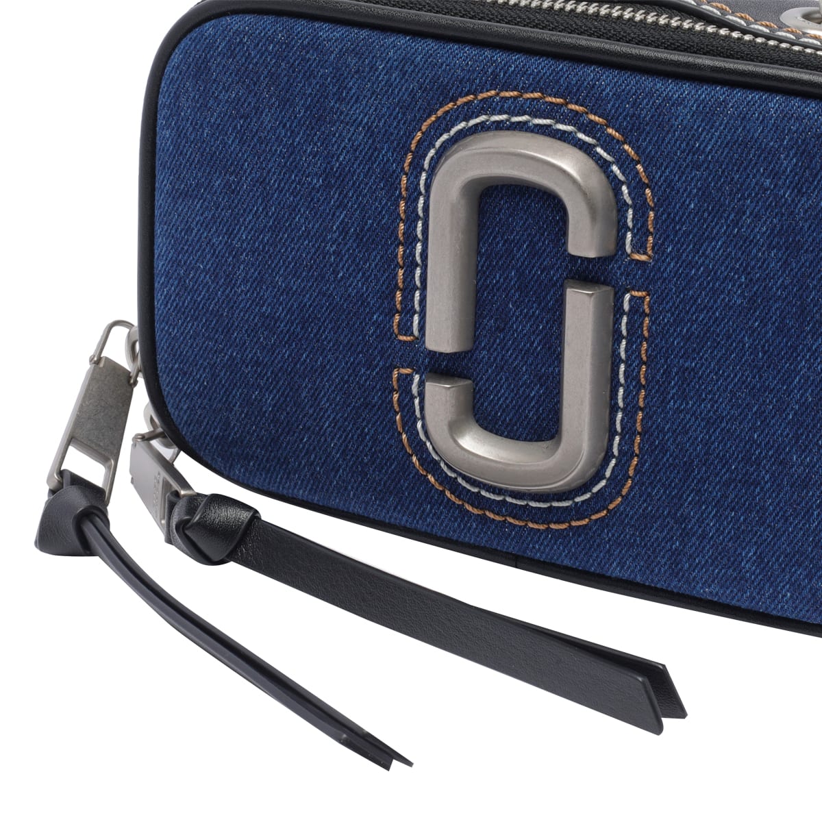 Shop Marc Jacobs The Denim Chain Snapshot Bag In Blue