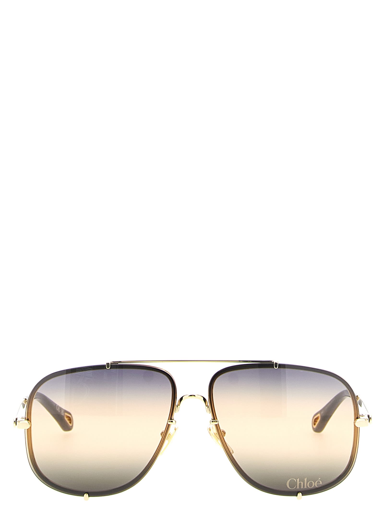 Chloé Square Frame Sunglasses Gradient Lenses In Multi