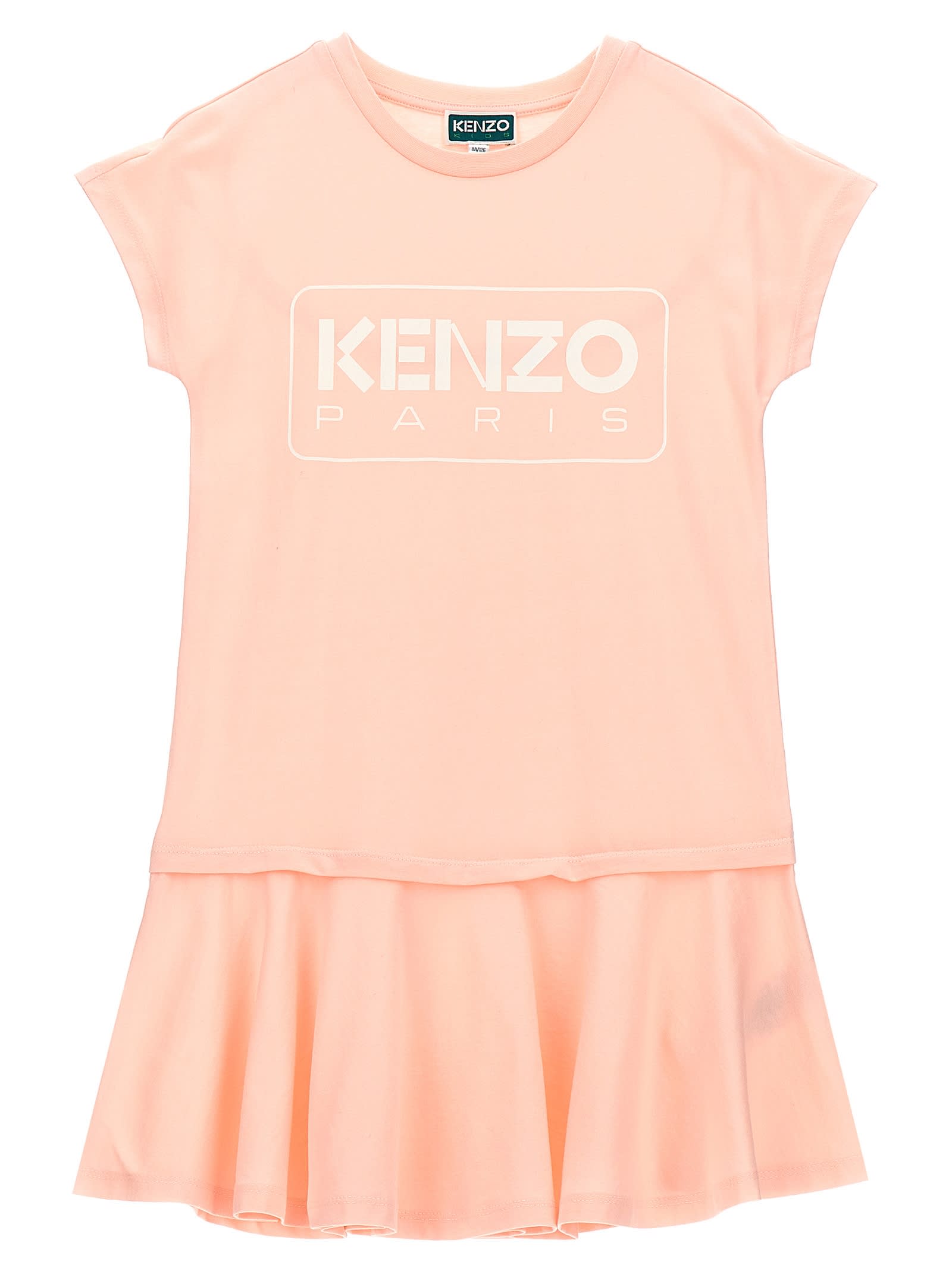 Kenzo Kids' Logo Print Dress In Pink