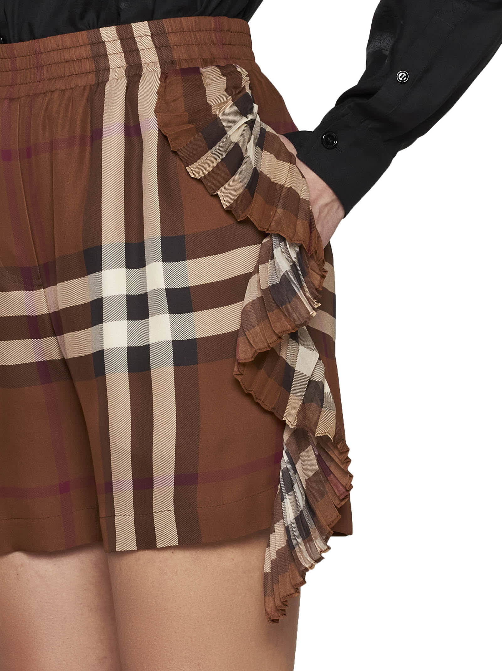 Shop Burberry Chiara Shorts In Dark Brich Brown