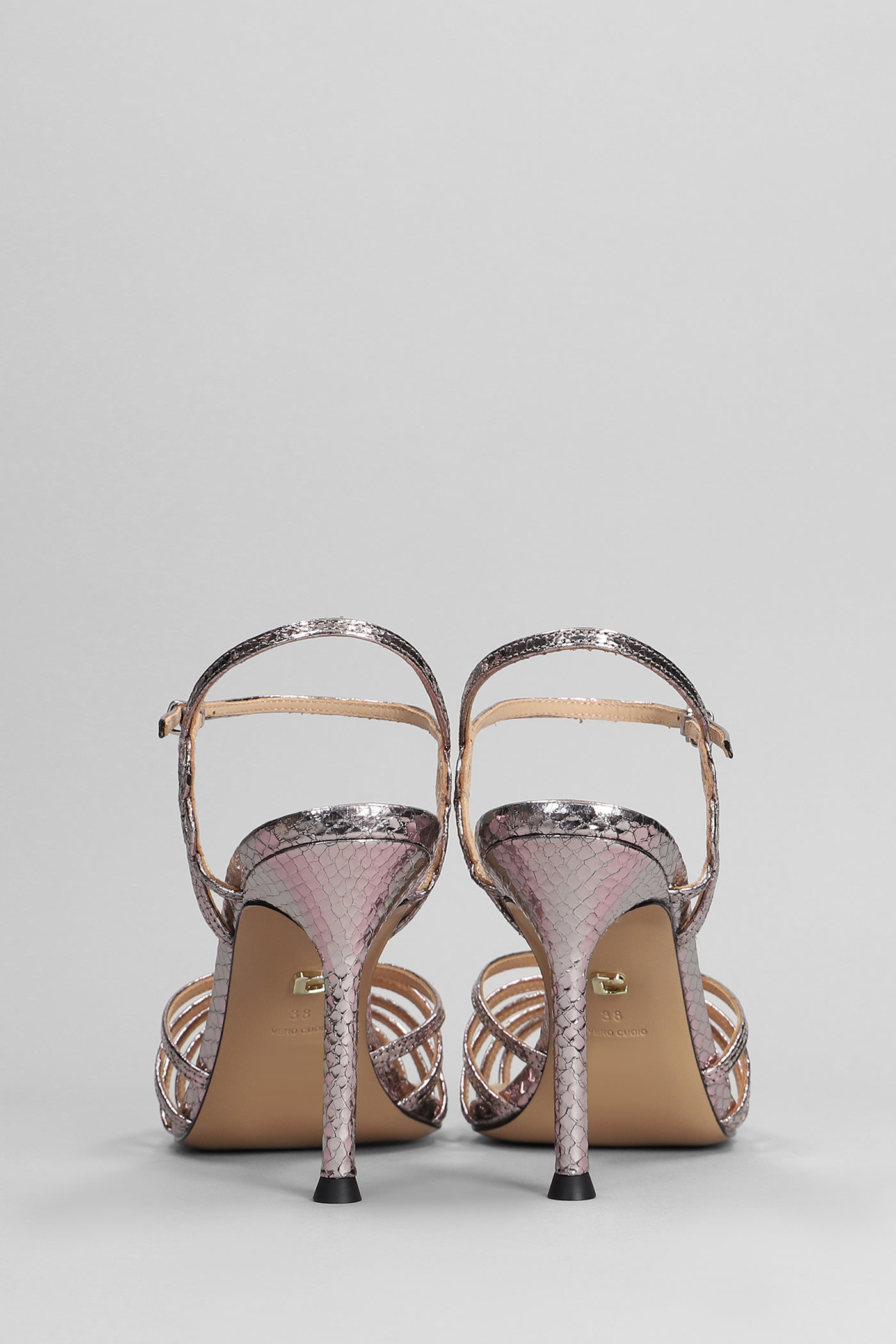 Shop Lola Cruz Tango 95 Sandals In Viola Leather