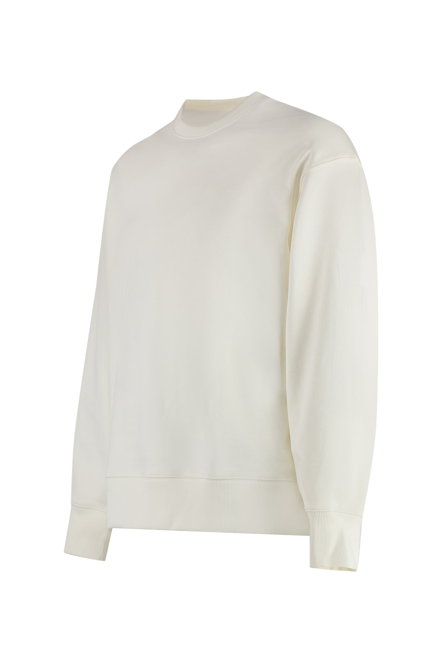 Shop Y-3 Cotton Crew-neck Sweatshirt In Ivory