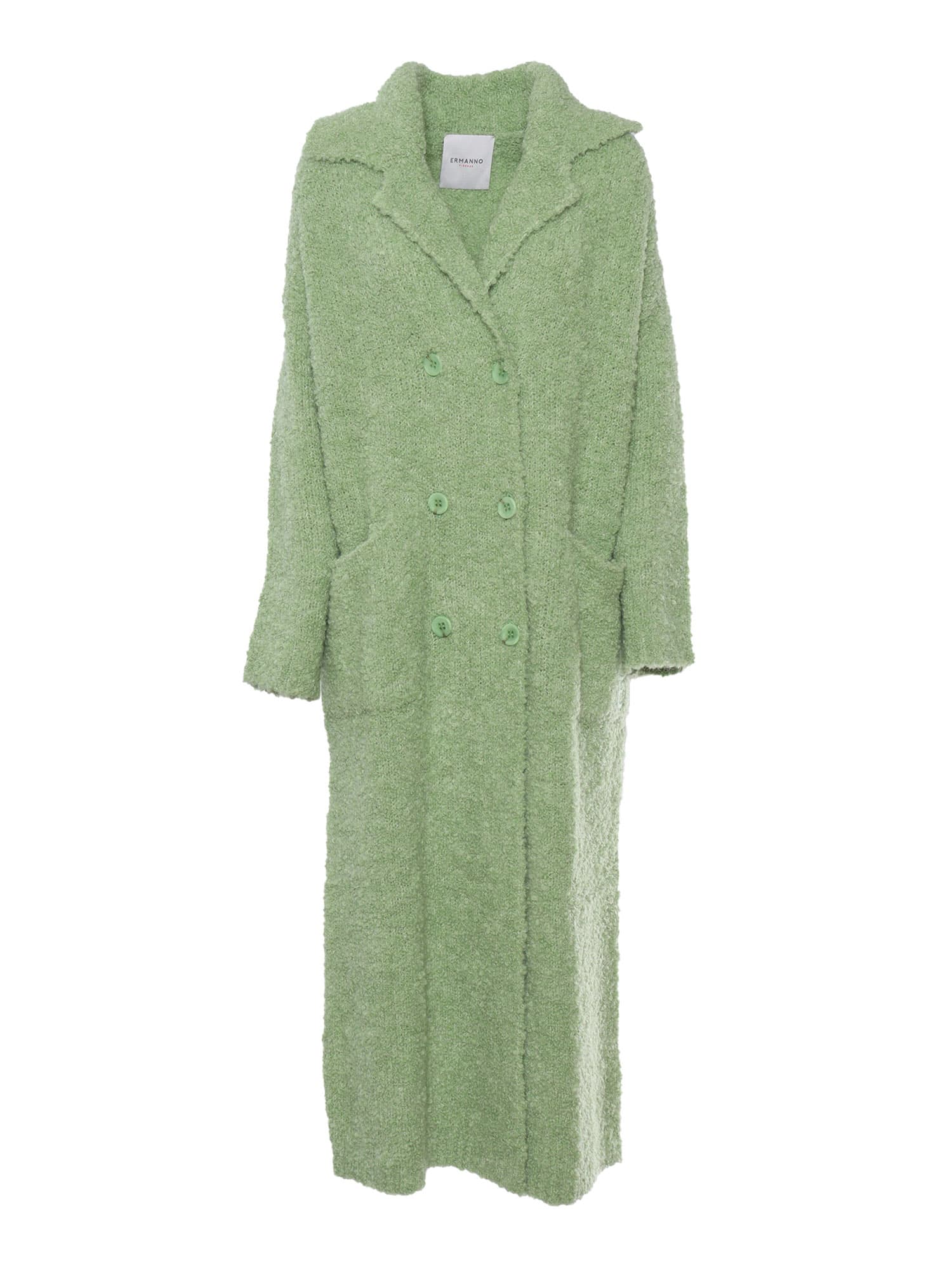 Shop Ermanno Ermanno Scervino Knitted Coat In Green