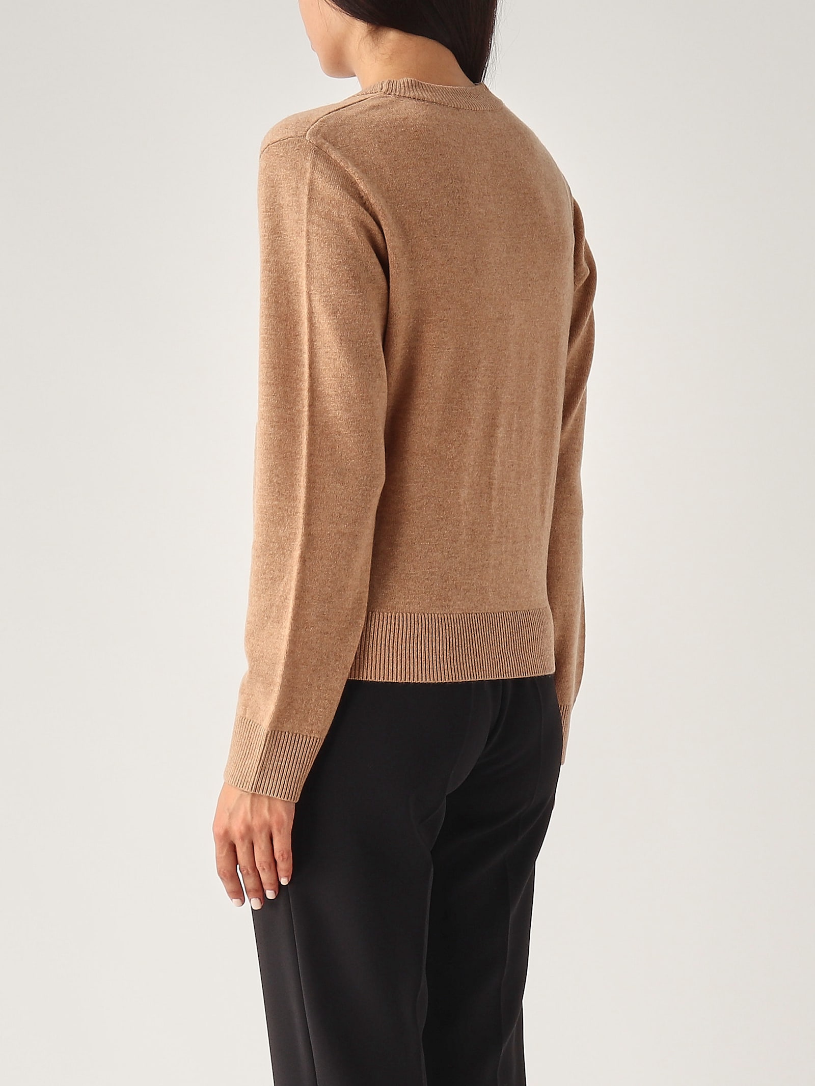 Shop Elisabetta Franchi Wool Sweater In Camel Melange